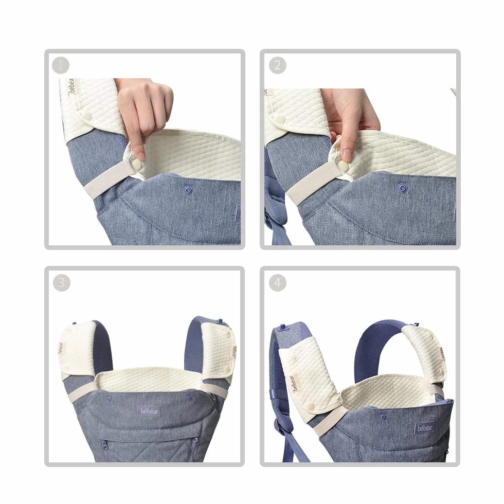 Bebear bavaglini in cotone 100% per marsupio neonato, 3 pezzi assorbenti Star