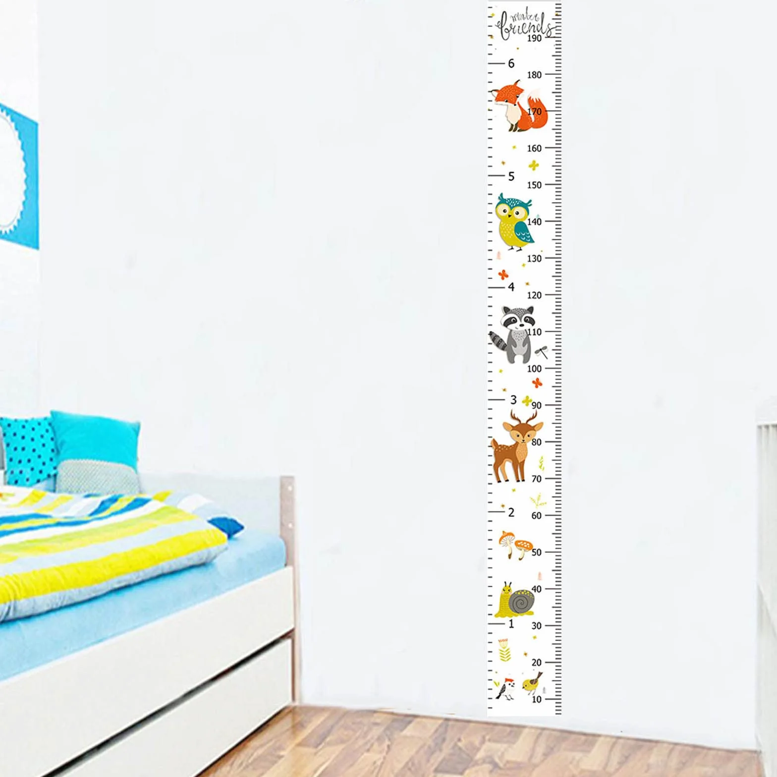 Asta di Altezza per Bambini Grafico Crescita Misurazione Tela Metro Parete Righello 200cm x 20cm
