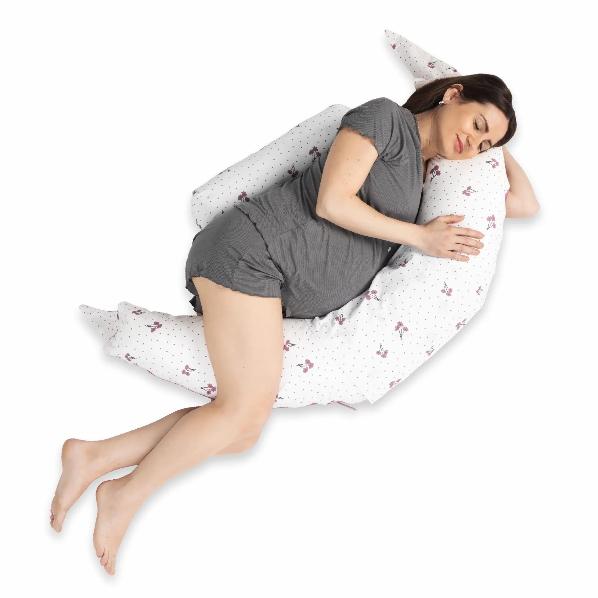 Koala Babycare Cuscino Gravidanza 2 in 1 XXL Sfoderabile Ipoallergenico Ergonomico 100% Cotone