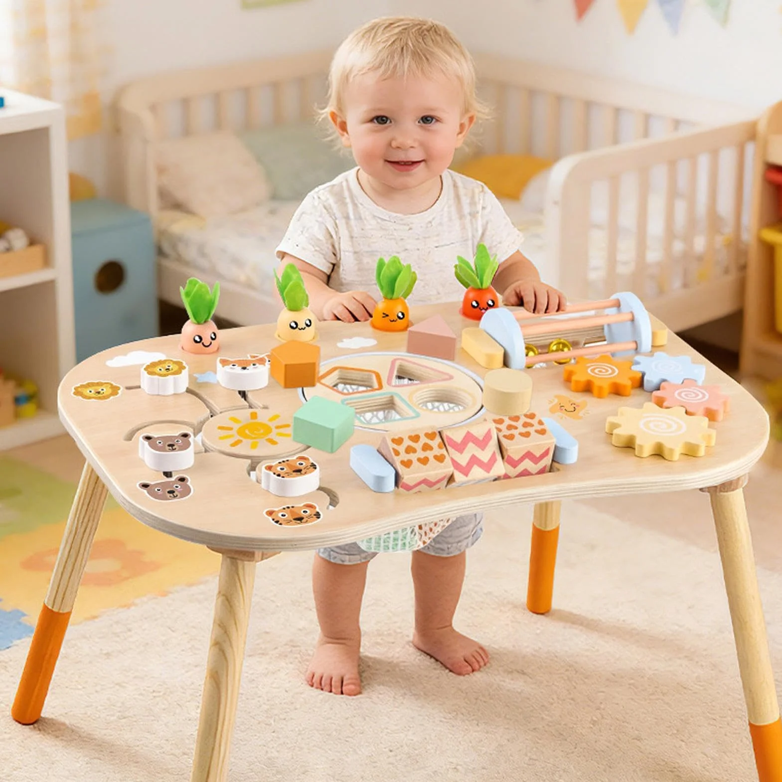 Tavolo Attività per Bambini 1-3 Anni Gioco Interattivo Sensoriale Regalo Compleanno