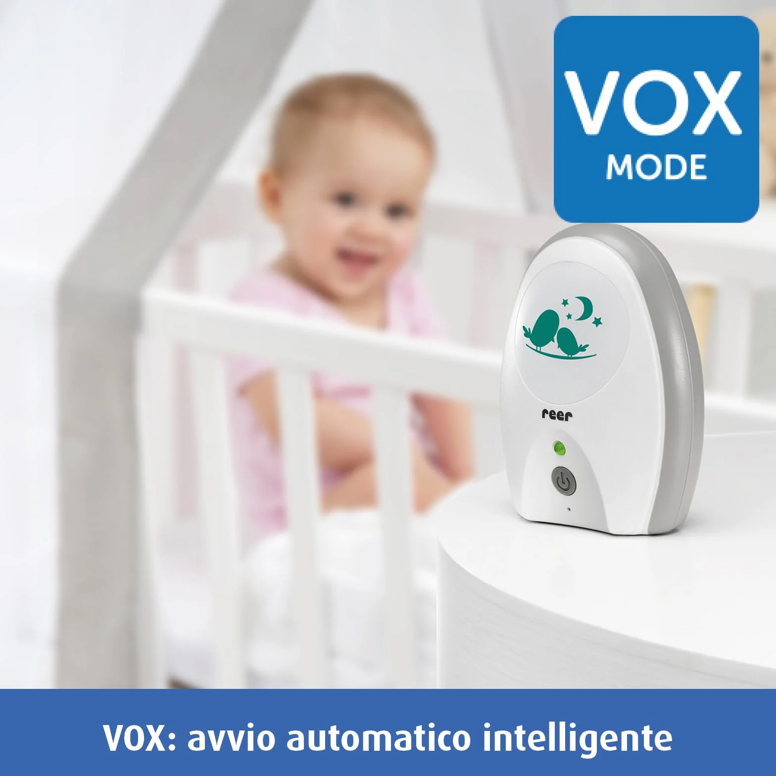 Reer Baby Monitor Digitale 50040 Neo — a Prova di Bug, Basse Radiazioni, Portata 250 m