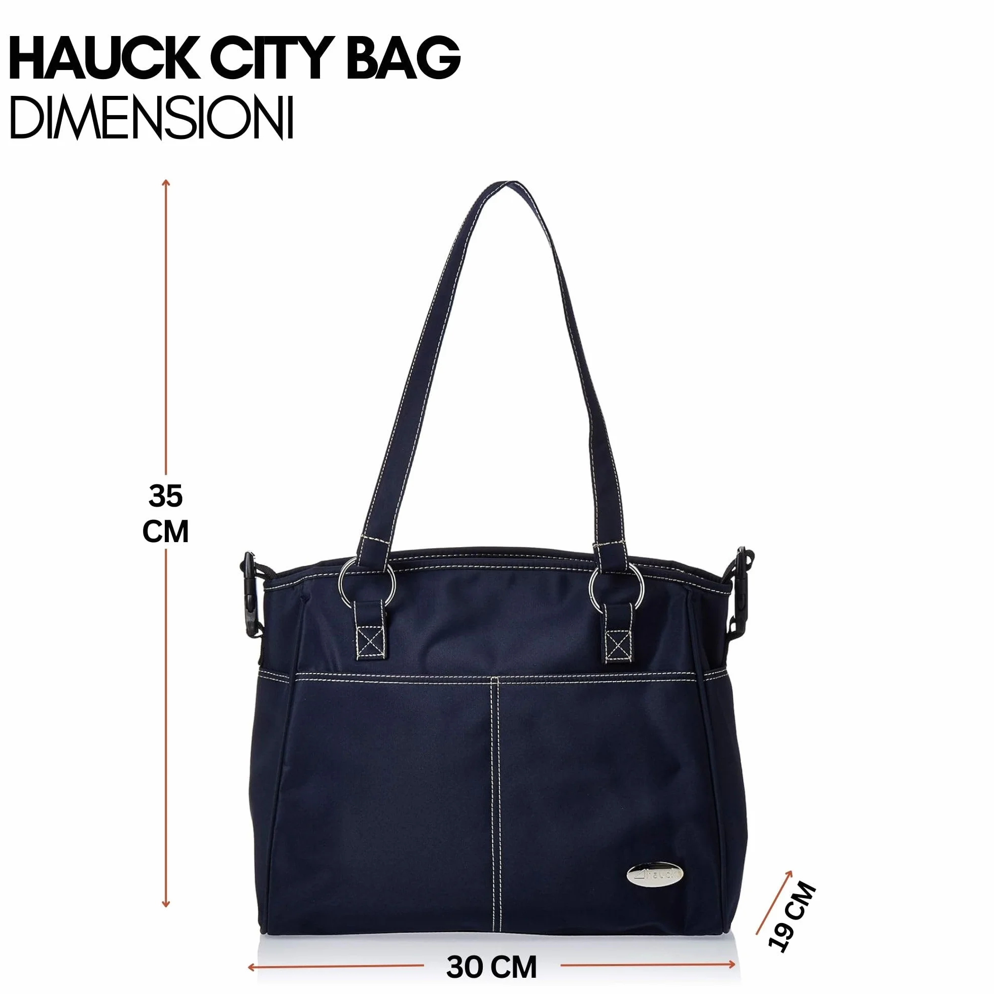 Hauck City Bag Blu Navy Borsa Fasciatoio Portatile con Materassino e Ganci Passeggino