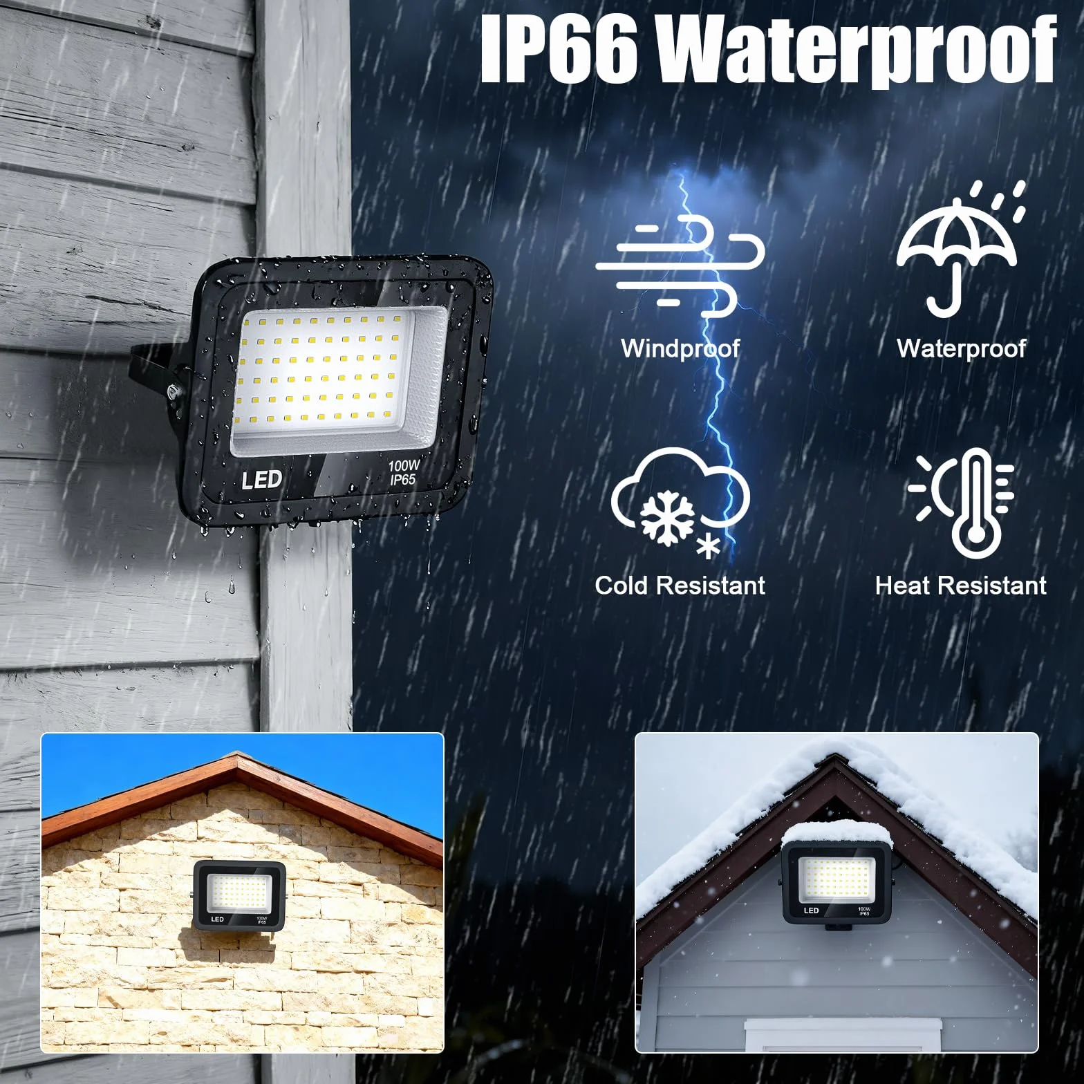 200W Faretto LED da Esterno, 20000LM Faretti LED per Esterni, Super 6500K Luce Bianca Fredda, IP65 Impermeabile Faretto da esterno per Veranda,Cortili,Parcheggio,Garage,Parco,Giardino