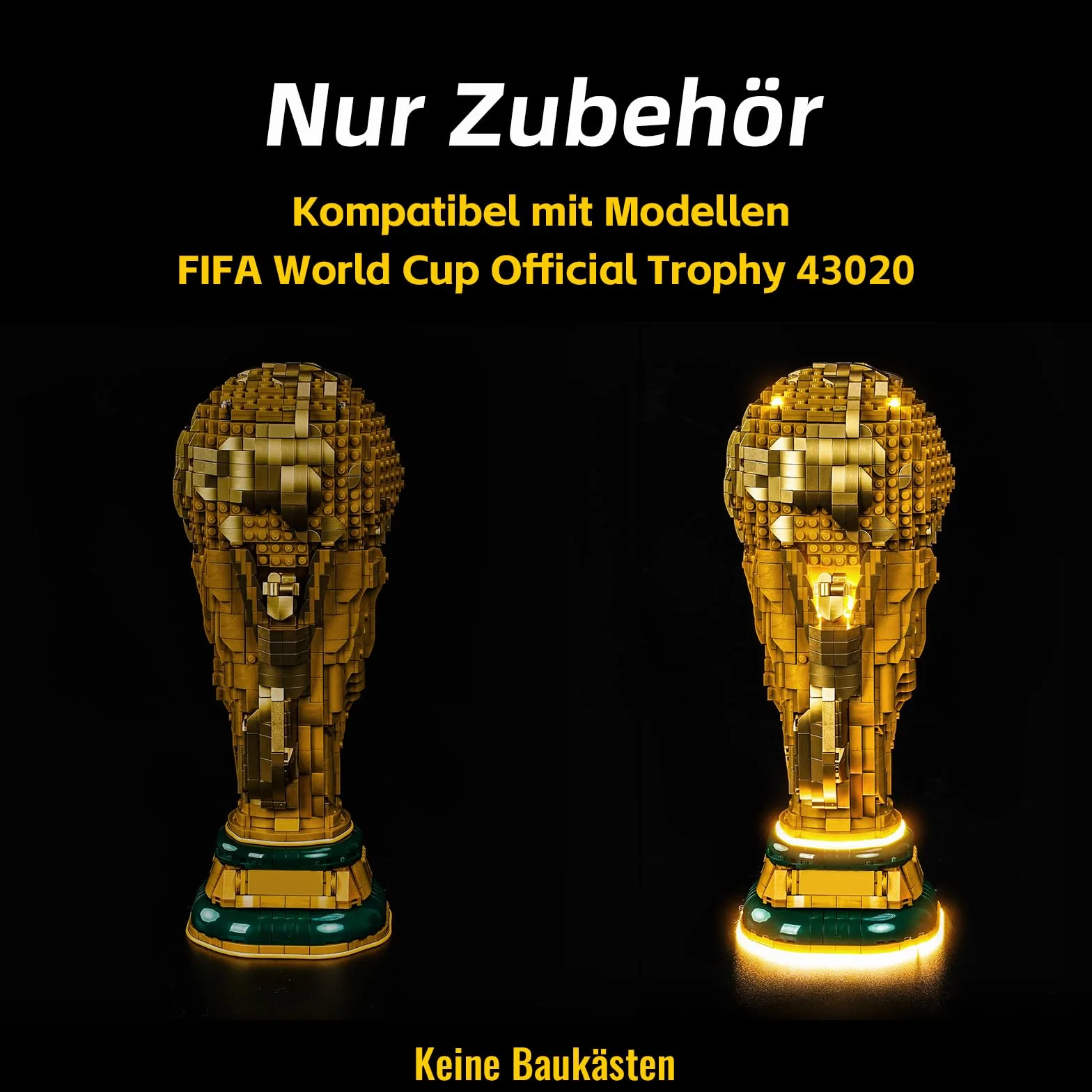 Set di luci a LED compatibile con Lego FIFA World Cup Official Trophy 43020 (non un modello), set di illuminazione decorativa compatibile con Lego 43020 FIFA World Cup Official Trophy