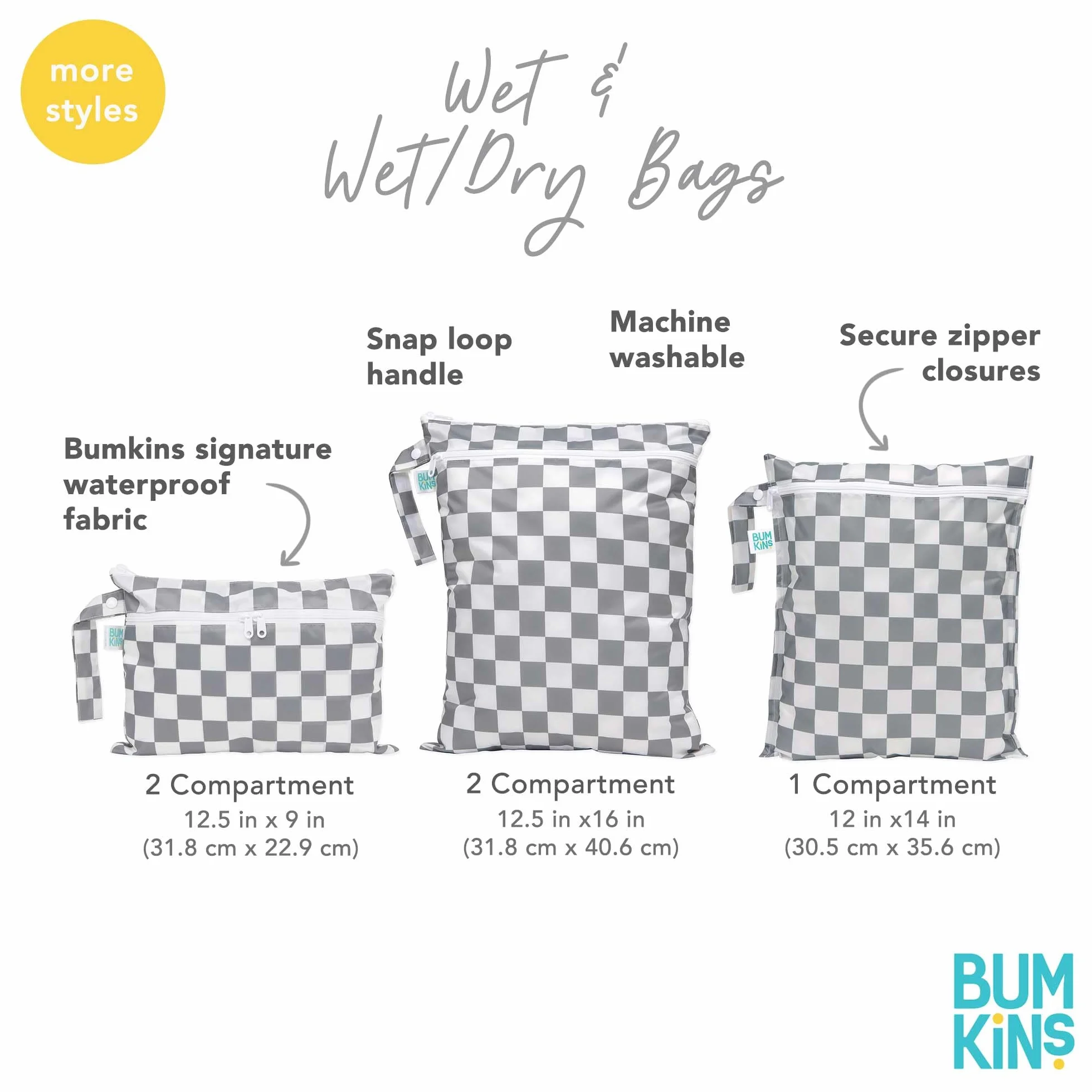 Bumkins Borsa bagnata impermeabile lavabile riutilizzabile 12 x 14 cm Ocean