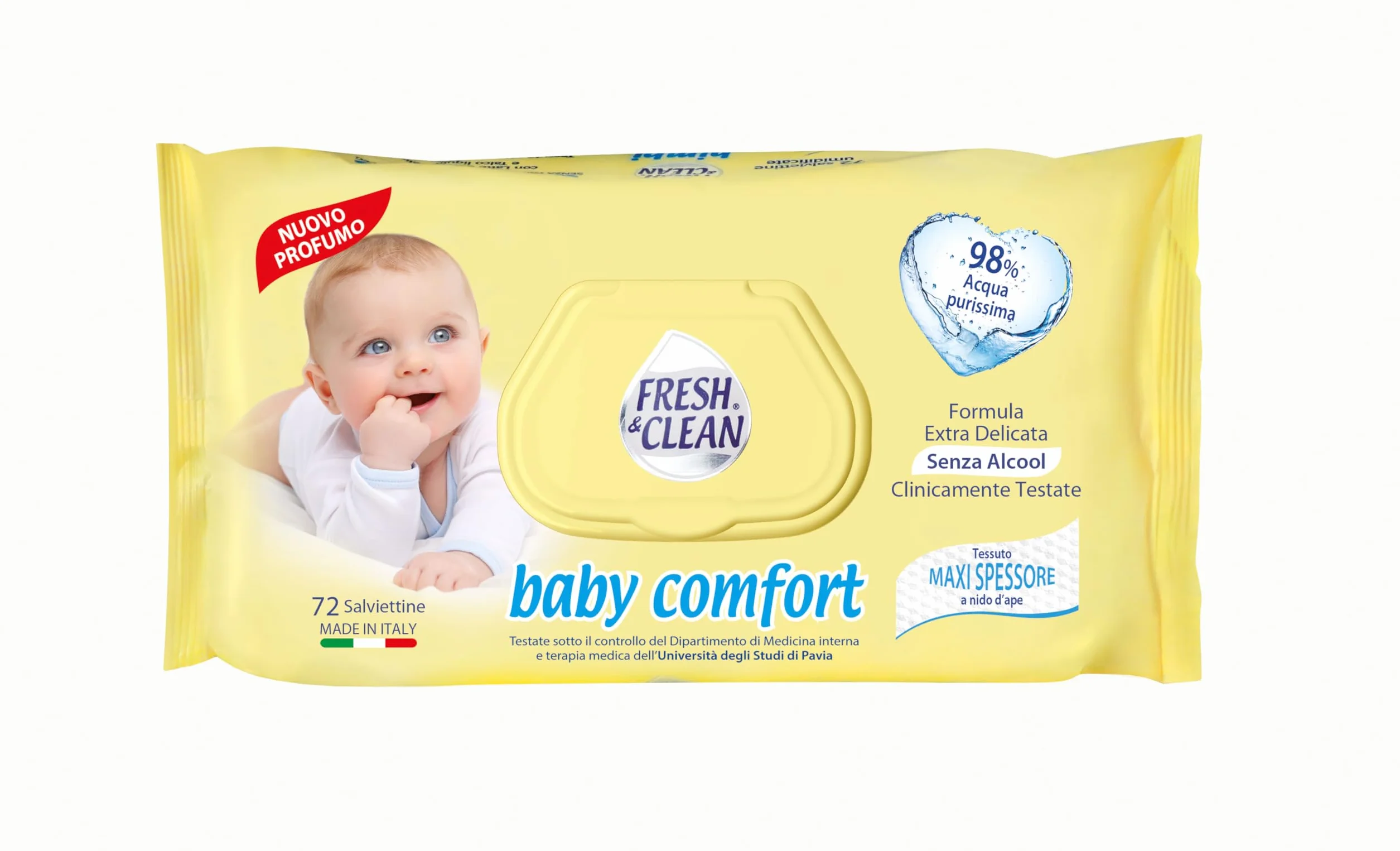 Baby Comfort Salviettine per Neonato Extra Delicate Senza Alcool 72 pezzi