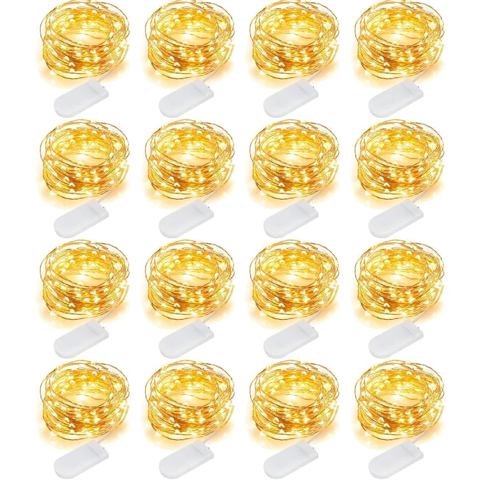 MJMIX - Confezione da 16 luci LED da 3 m, Warm White