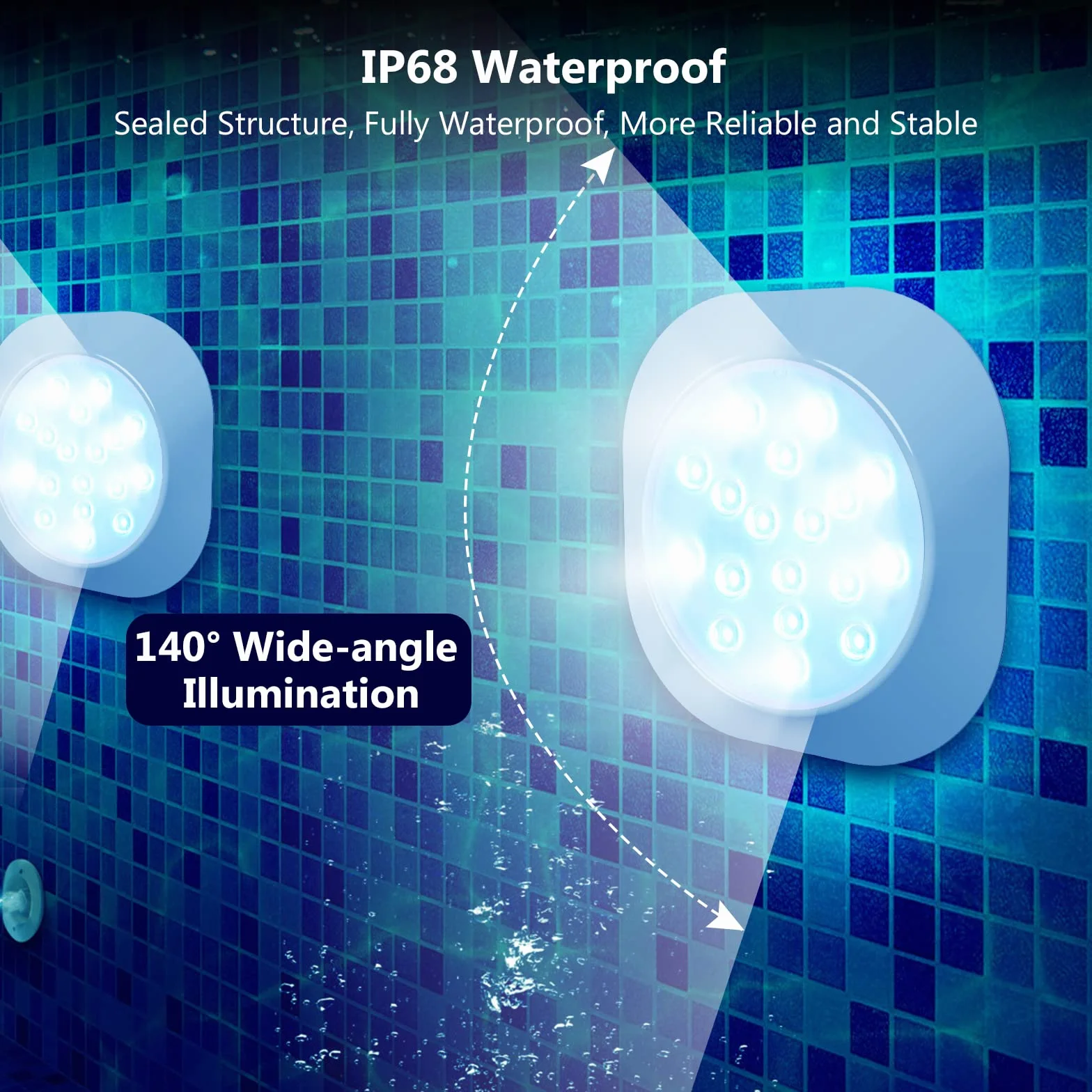 LyLmLe Faretto LED Ricaricabile per Piscina Fuori Terra, 15cm Sommergibili Luci Piscina RGBW IP68 Impermeabili con Telecomando, Fino a 40 Ore,Magnetiche Luce LED Deco per Intex Acciaio Piscine 2Pack