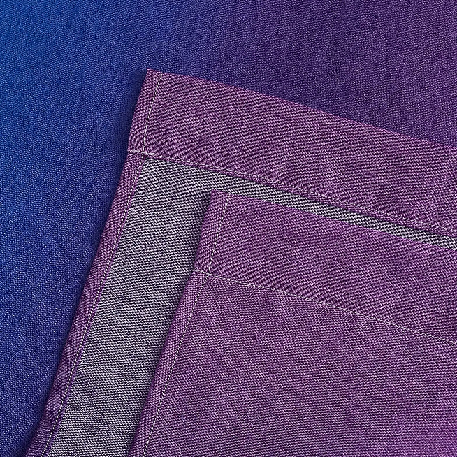 NICETOWN Tende in Voile per Camera da Letto, Lino, Colori Sfumati Iridescenti, 140 x 175, Arcobaleno, Confezione da 2