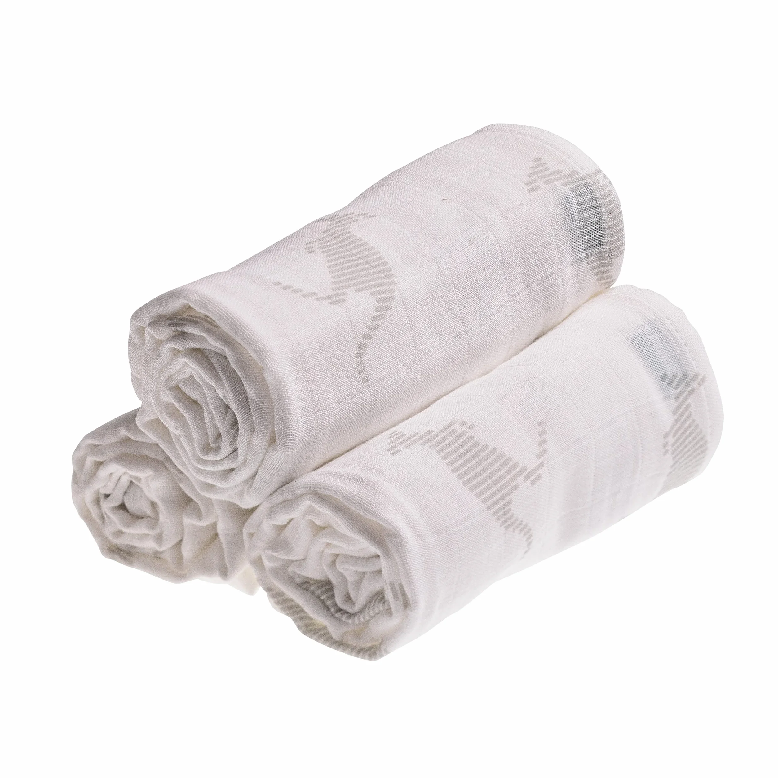 Teli Mussole Oekotex Neonato 70 x 70 cm Confezione da 3 Grey Kanga