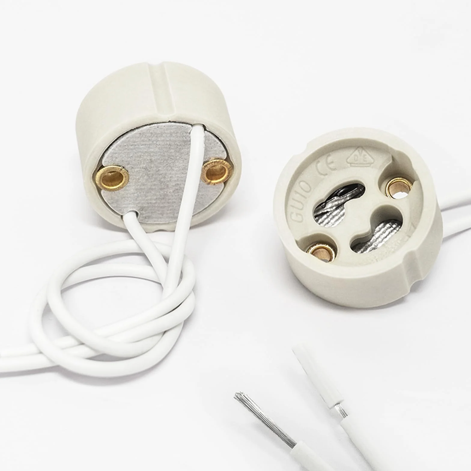 DiCUNO 50P GU10 Portalampada 0,75mm² Silicon Wire Bulb Connector Base lampada per LED e alogeni, 250V, Max 300W