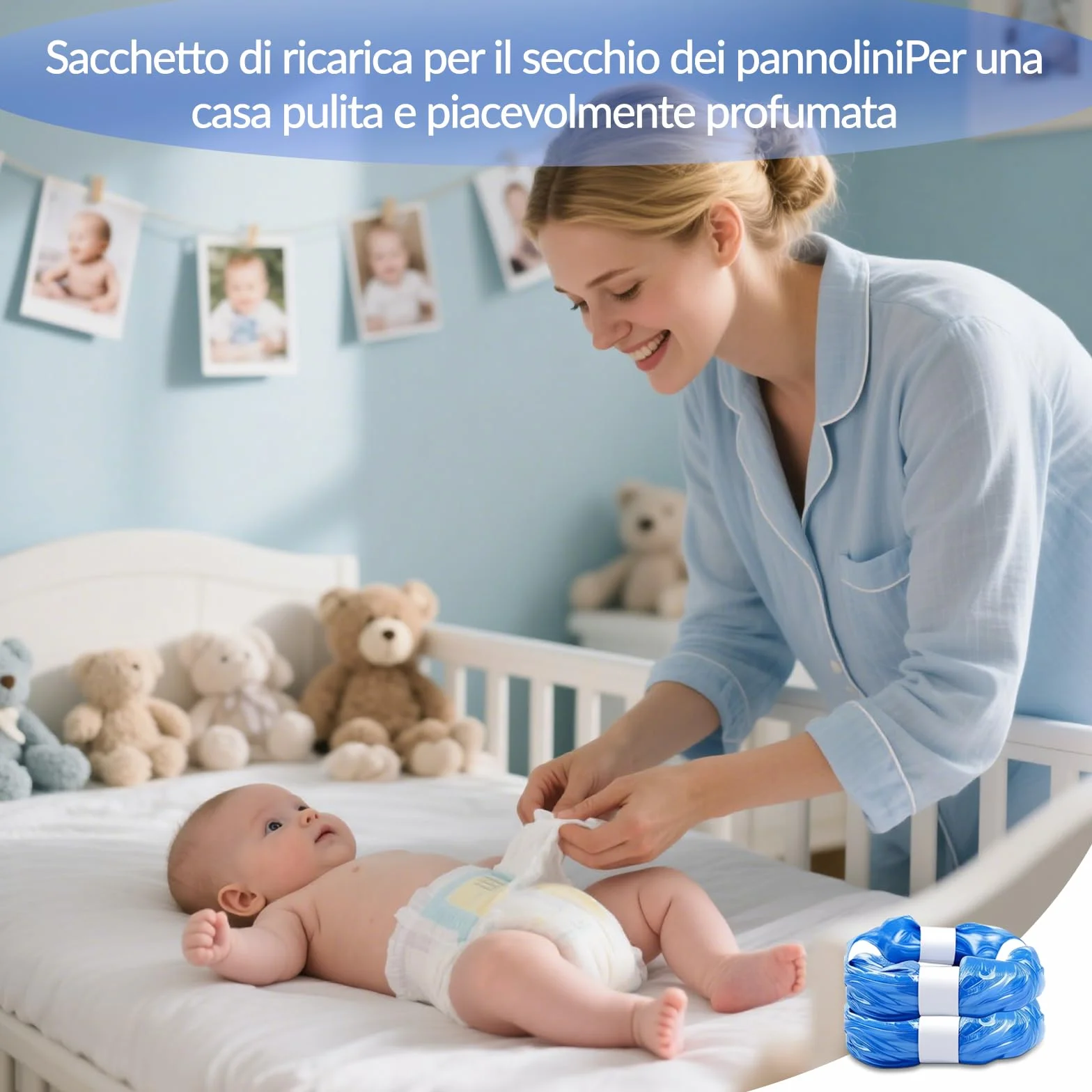 Sacchetti Mangiapannolini Antiodore Inodore Addensata 21 Pezzi Compatibili con Maialino Foppapedretti Tommee Tippee Twist & Click Simplee Tec Litter Locker