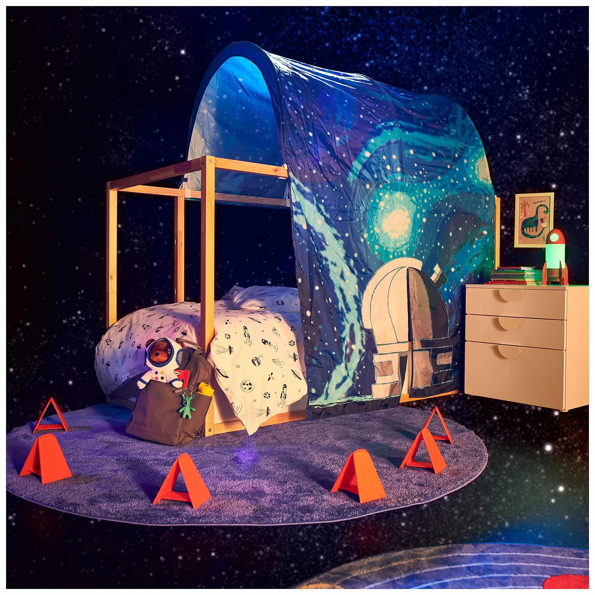Tenda da letto Kura spazio blu