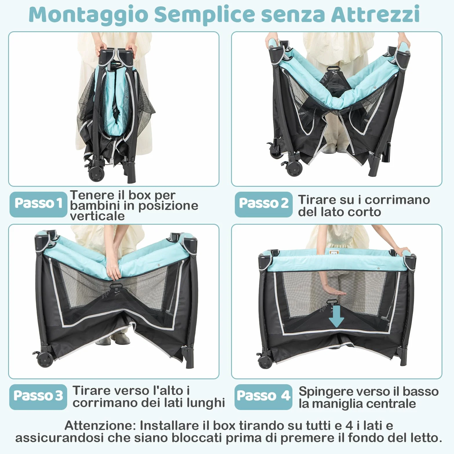 COSTWAY 6 w 1 Lettino da Campeggio per Bambini, Culla Viaggio, Box Portatile Pieghevole, Verde