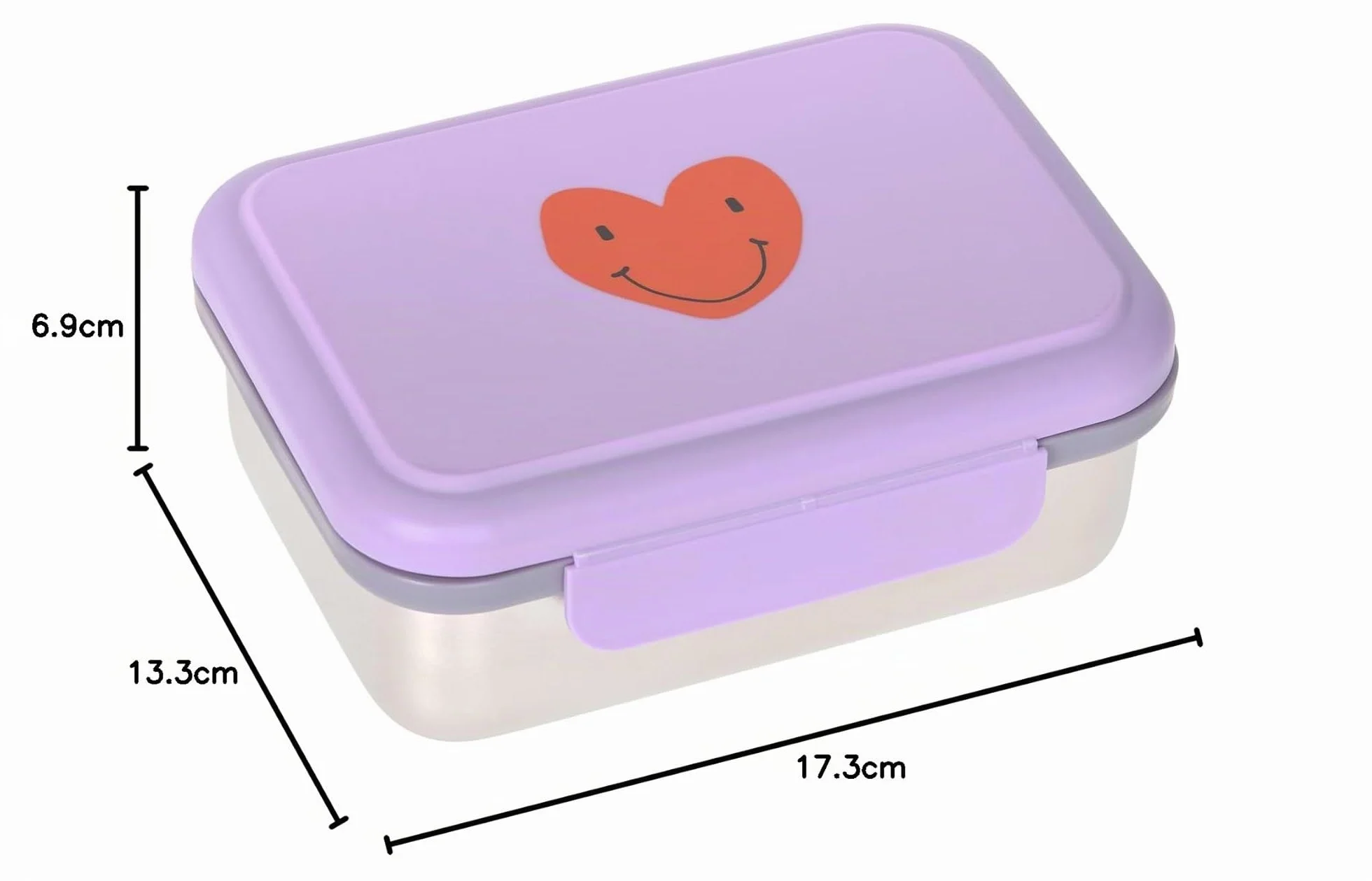 Lässig Lunchbox Stainless Steel Little Gang Heart lilac scatola per il pranzo bambini acciaio inox