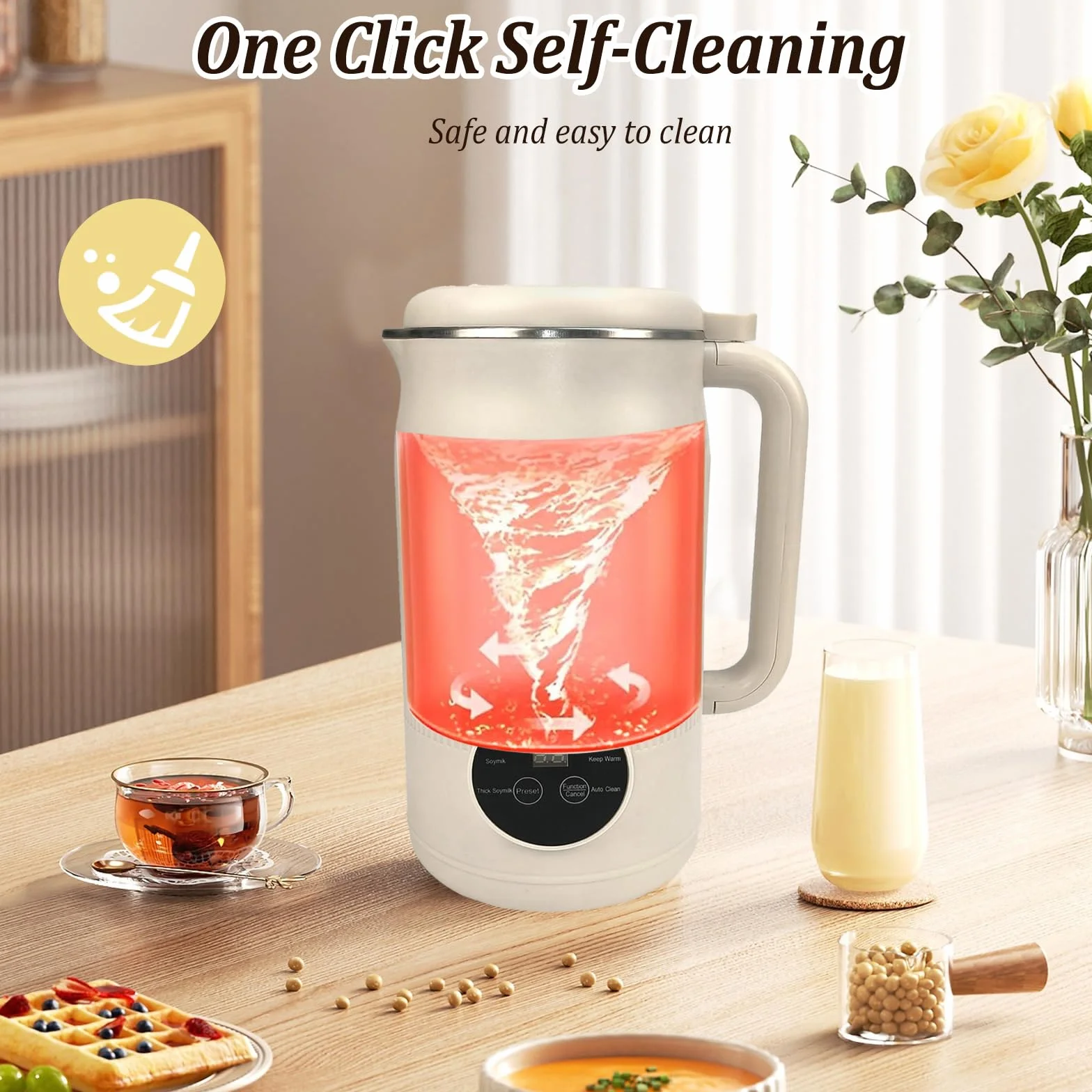 Macchina per latte di noci 8 in 1, robot da cucina 1200 ml, acciaio inox autopulente