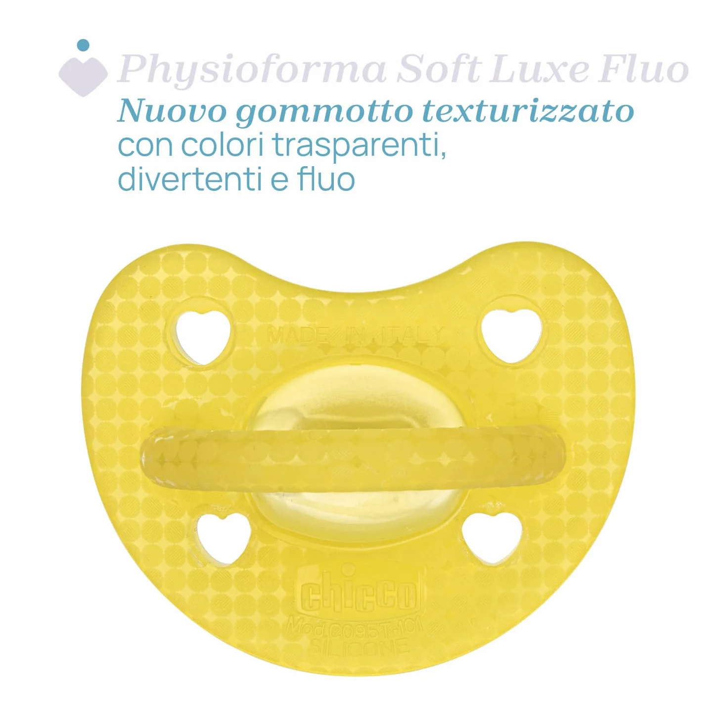 Chicco PhysioForma Gommotto Luxe Fluo Ciuccio Silicone 16-36 M Set 2 Pezzi
