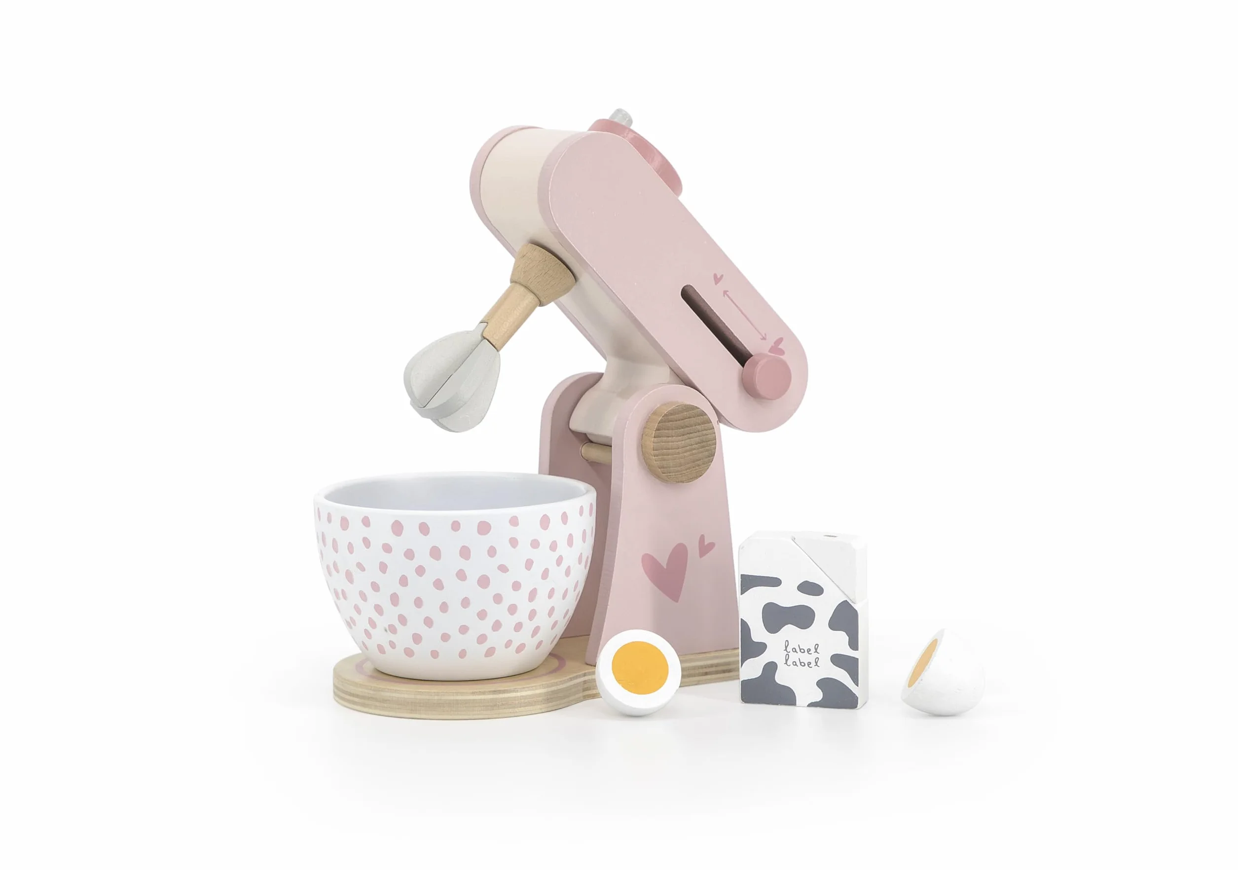 Label Label Robot da cucina giocattolo in legno Rosa per bambini 3 anni personalizzato