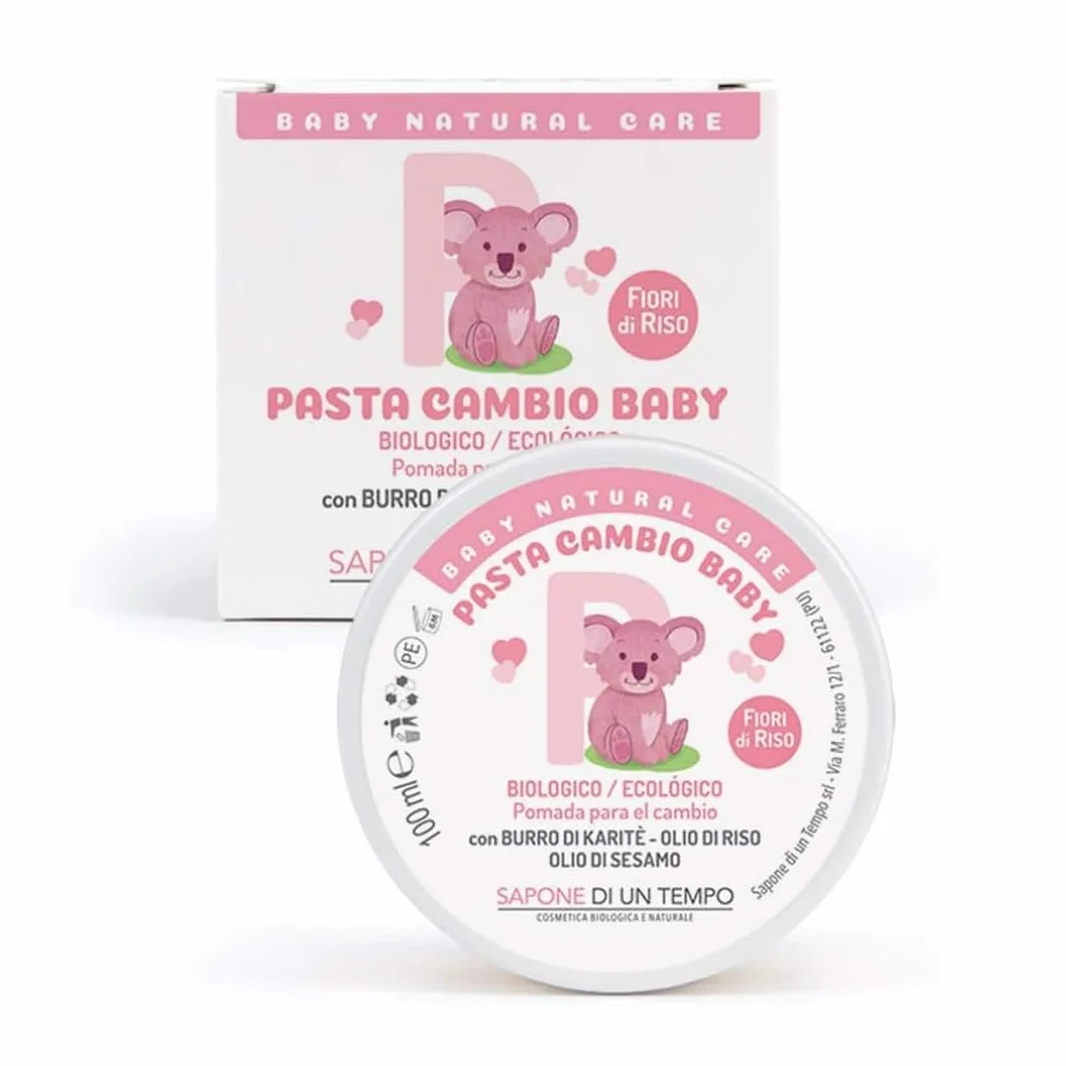Sapone di un Tempo Pasta Cambio Pannolino Baby Fiori di Riso 100 ml Eco Bio Ossido di Zinco