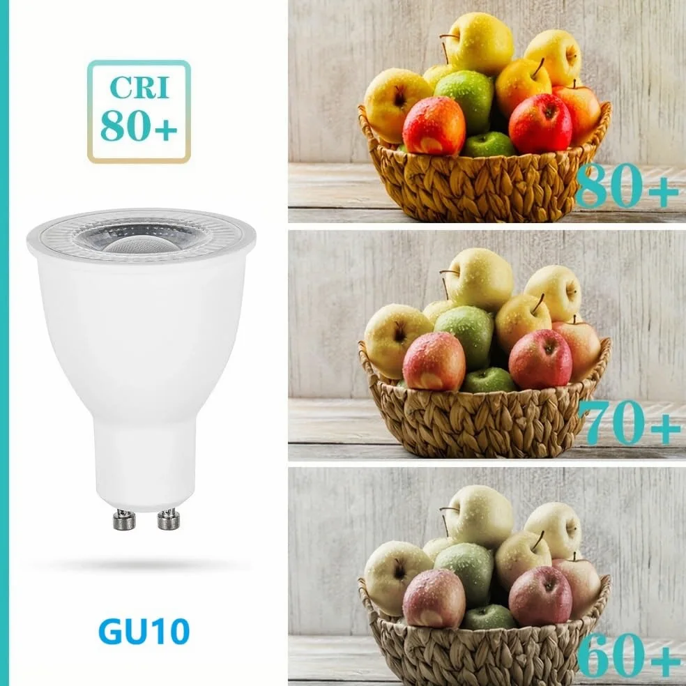 Lampadina LED Gu10 10W, tensione ampia 100-265V, senza lampo lampeggiante,chip LED 2835, per illuminazione incassata/binaria, cucina di casa, soggiorno (230V-10W 5pcs/luce calda 2700K)