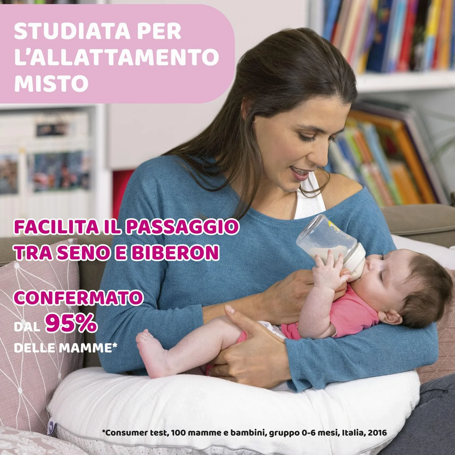 Chicco Natural Feeling Biberon Anticolica 0 Mesi+ 150 ml, Tettarella in Silicone Morbida, Flusso Lento, Colore Neutro