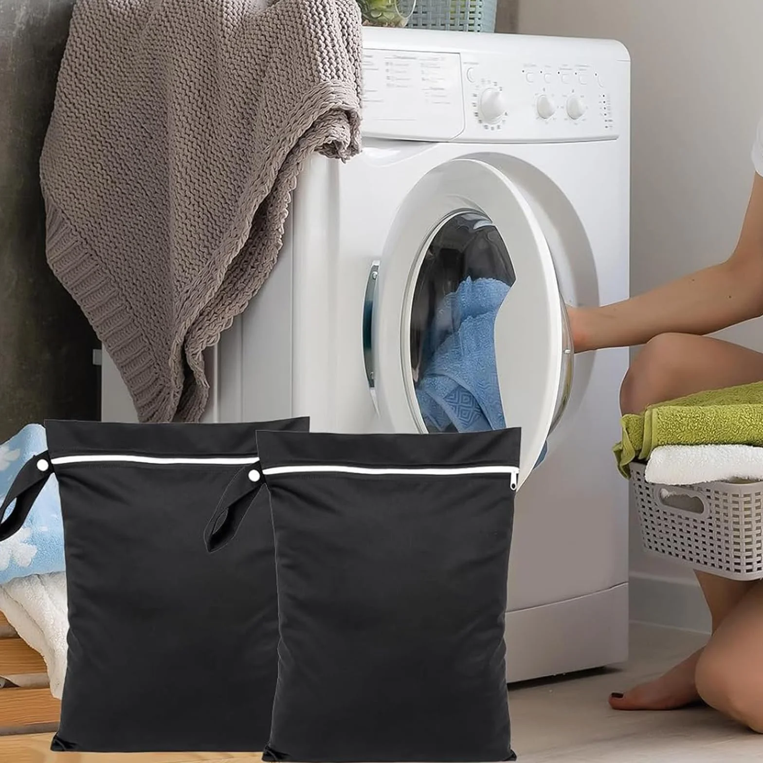 MOLIMOLI 2 pezzi borsa bagnata impermeabile 40x30 cm per costumi da bagno con cerniera spiaggia