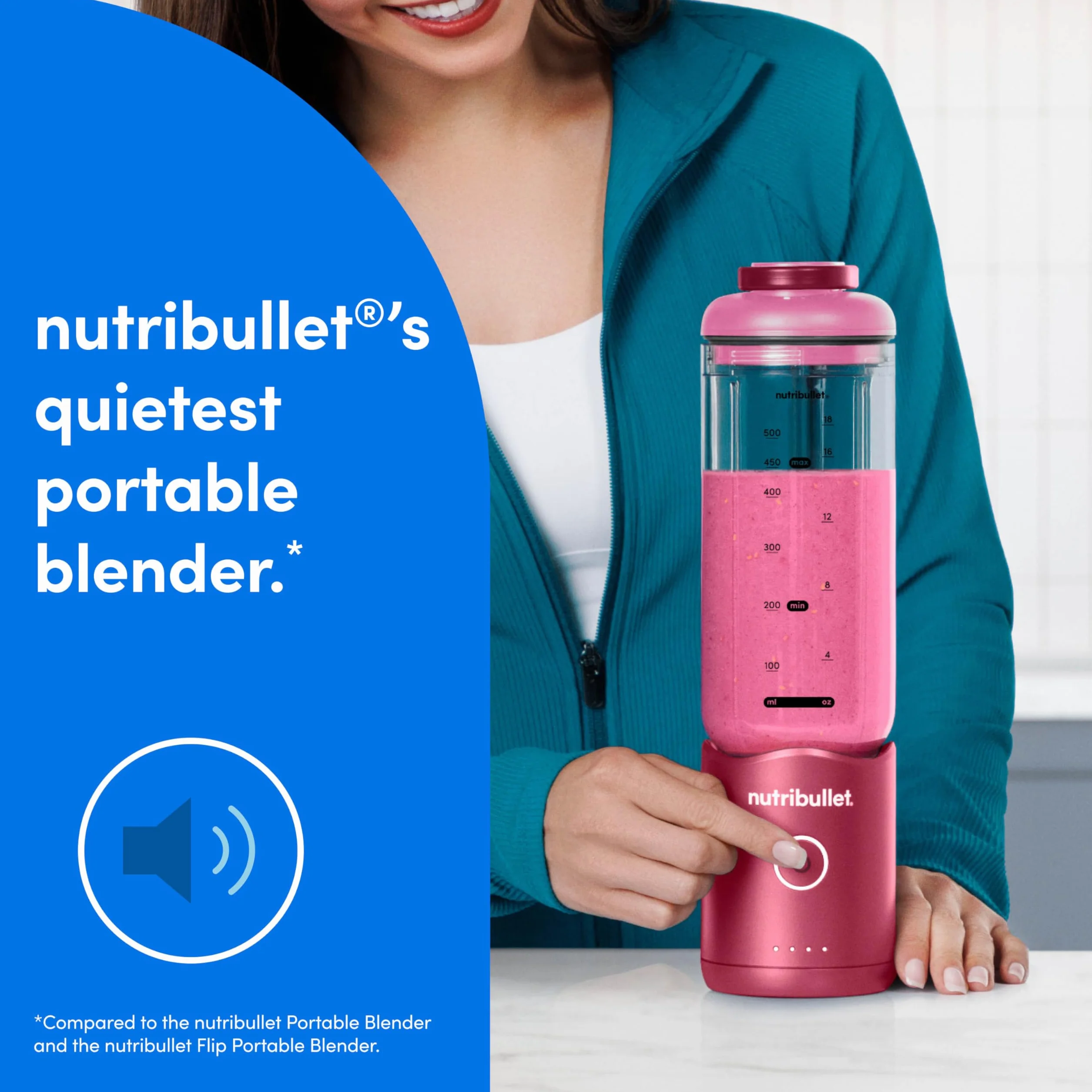 Nutribullet Flex Frullatore portatile NBPB50200WC, Rosso rubino