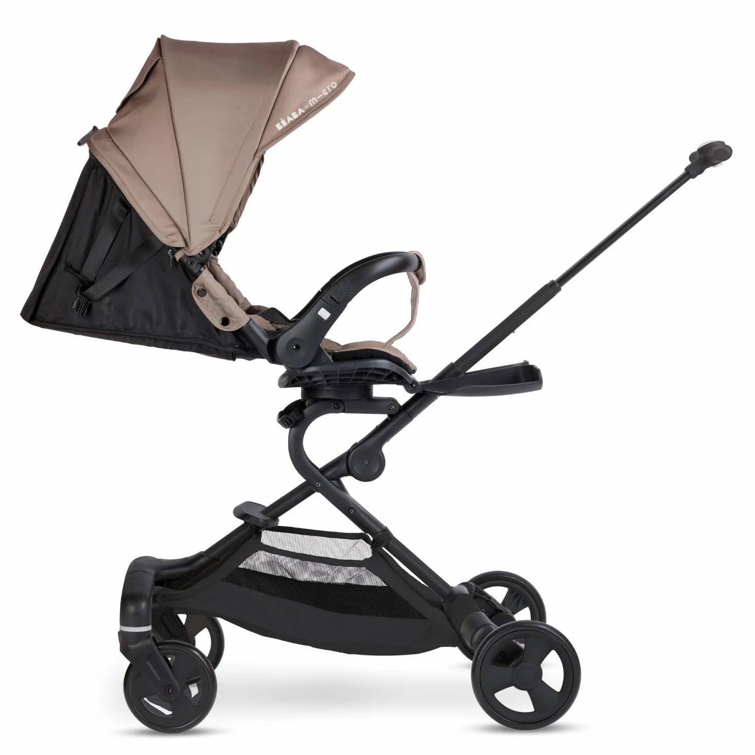 BÉABA X Micro Mobility Baby Cruiser Passeggino Dalla Nascita, Seduta Girevole 360°, 7 Posizioni, 3 Inclinazioni, Chiusura Una Mano, Ruote LED, Imbracatura 5 Punti, Cappottina UPF 50+, Pralinato