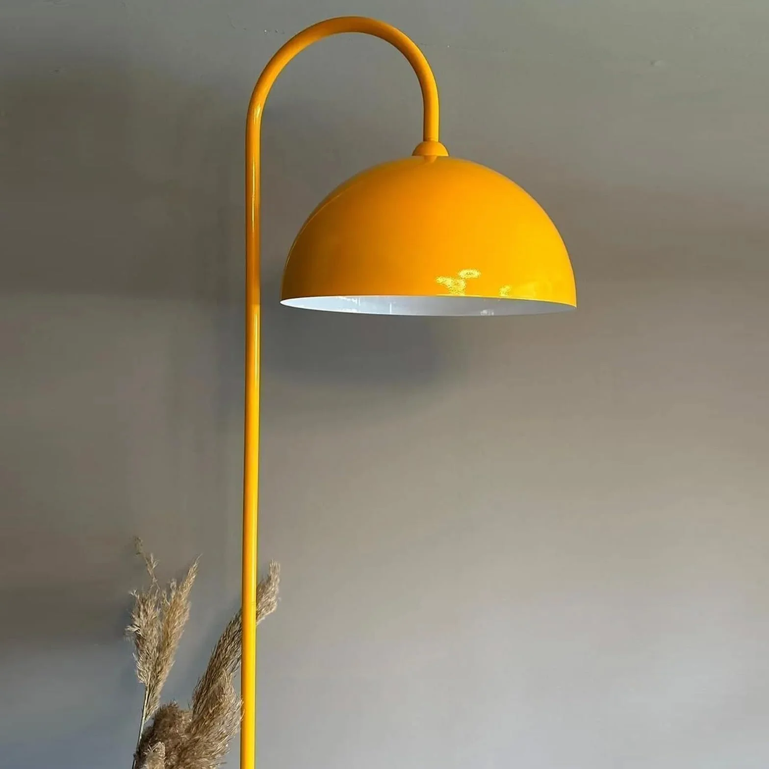 bamyum Gorkiede Lampada da Terra in Metallo, Lampada da Terra per Soggiorno, Camera da Letto, Camera dei Bambini con Attacco E27, Larghezza 30 cm, Giallo