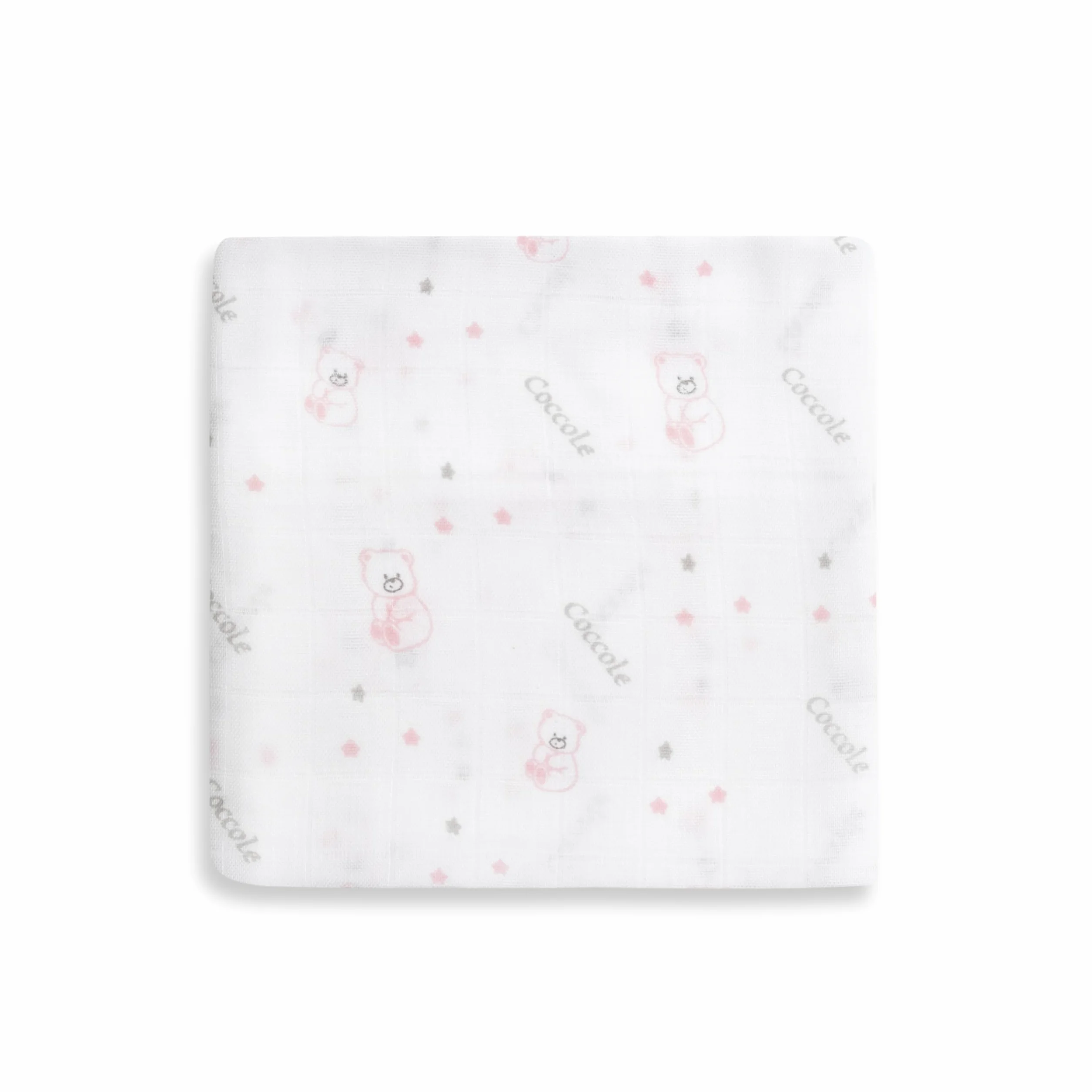 INTERBABY Set di 3 Mussole di Bambù BEAR rosa per neonati 55x70 cm