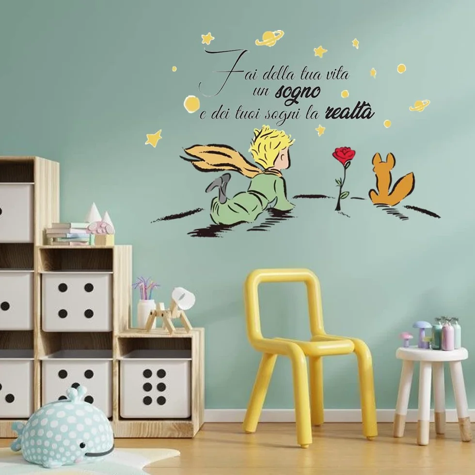 Adesivo Murale Piccolo Principe Fai della tua vita un sogno e dei tuoi sogni la realtà Adesivi Murali Da Parete Camera Da Letto Cucina Soggiorno