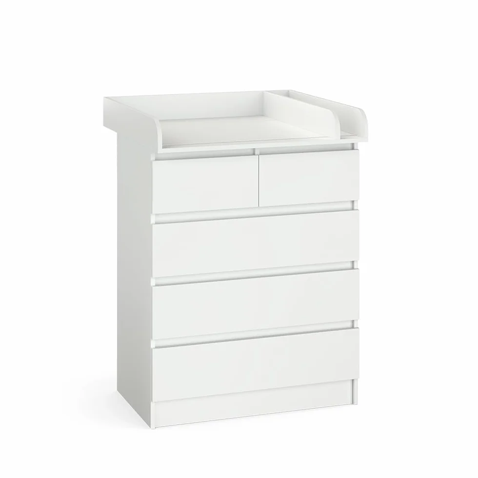 Vicco Fasciatoio Emma Bianco 80 x 110.2 cm z 5 szufladami, konwertowalny na komodę tradycyjną