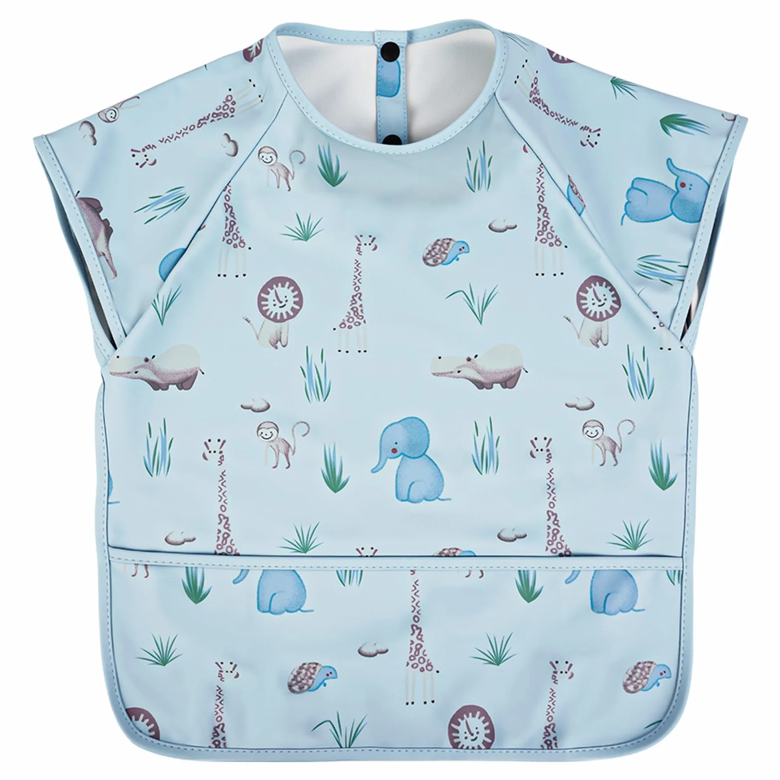 Vicloon Bavaglino con Maniche Corte Anti-Mess Impermeabile con Tasca per Bambini