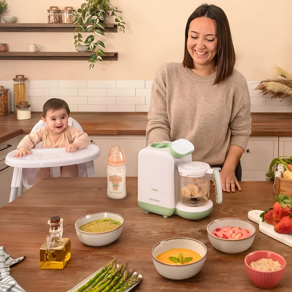 Cecotec Robot da Cucina per Bambini Nana BabyCare FoodProcessor, Frulla, Sterilizza, Riscalda Biberon, senza BPA