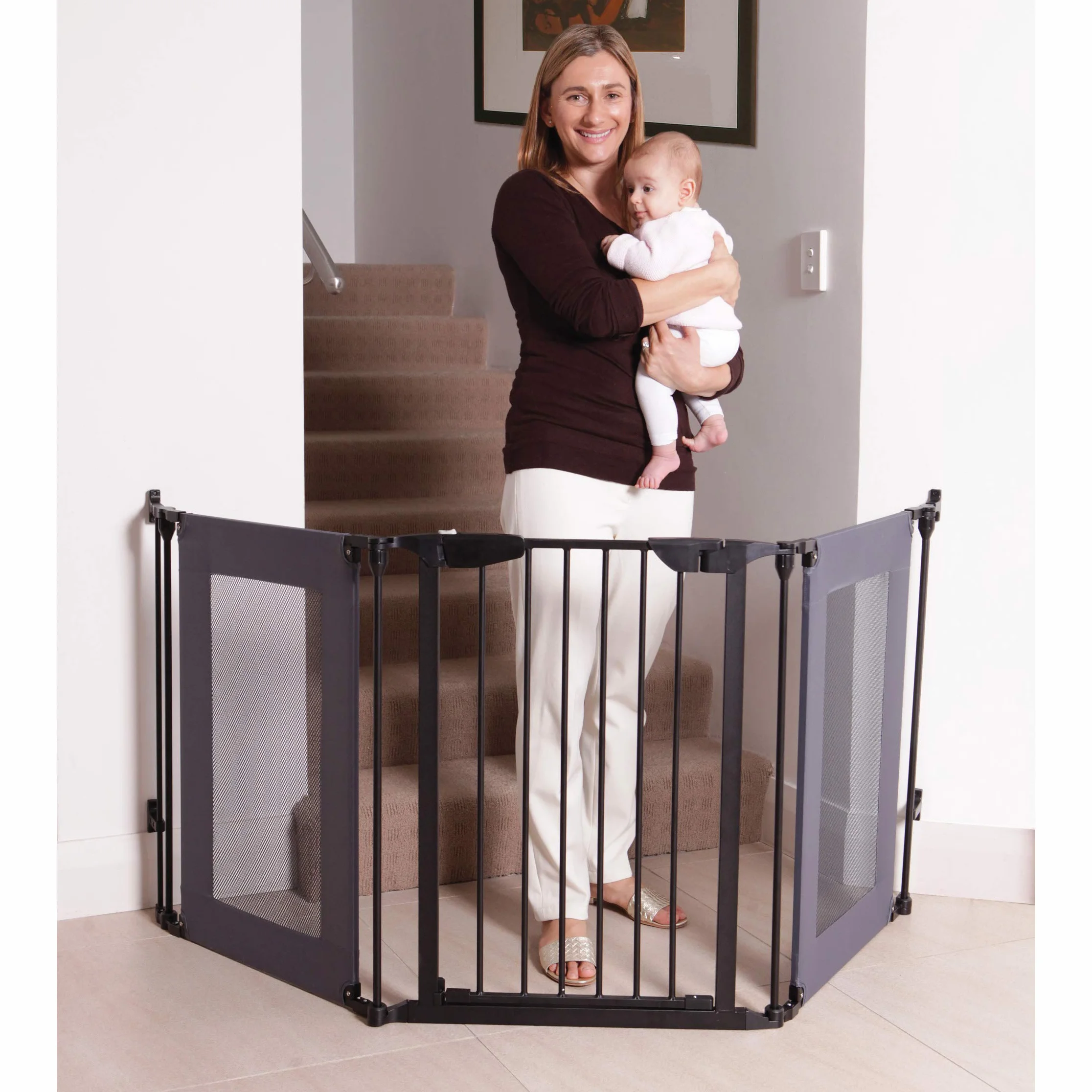 Dreambaby Denver Adapta-Gate Cancelletto di Sicurezza Regolabile, Nero, 85.5-210 cm