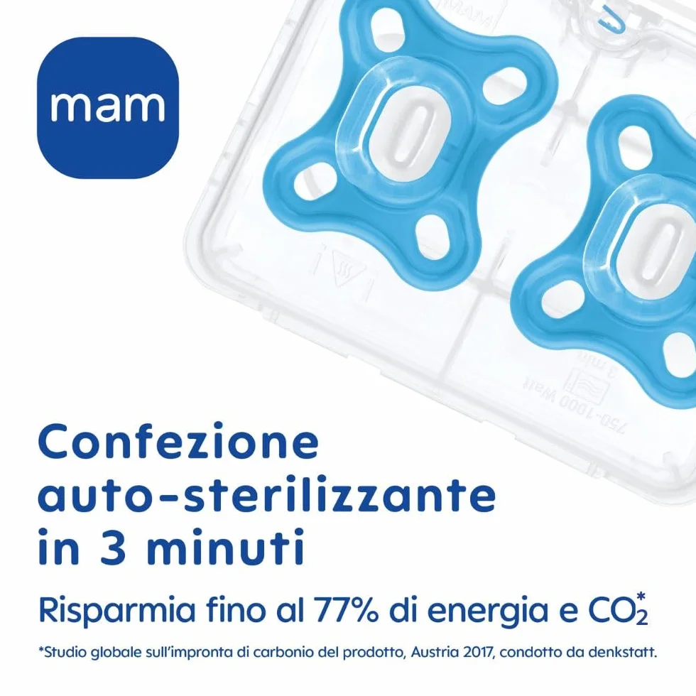 MAM Comfort Succhietto 0-3 mesi Set da 2, Ciuccio in 100% silicone, Rosa/Viola