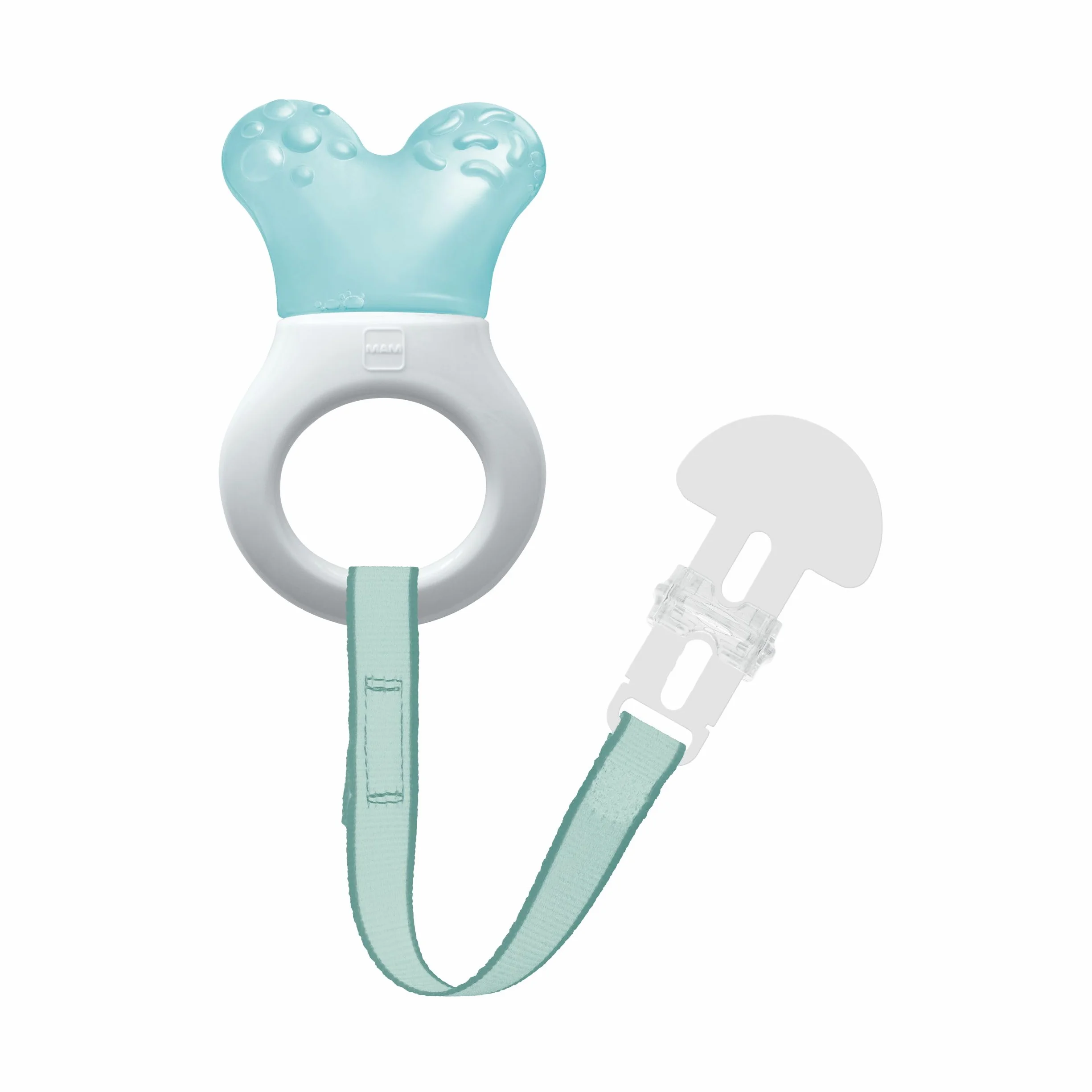 MAM Mini Cooler & Clip Dentaruolo, Massaggia gengive neonati 2+ mesi, Azzurro