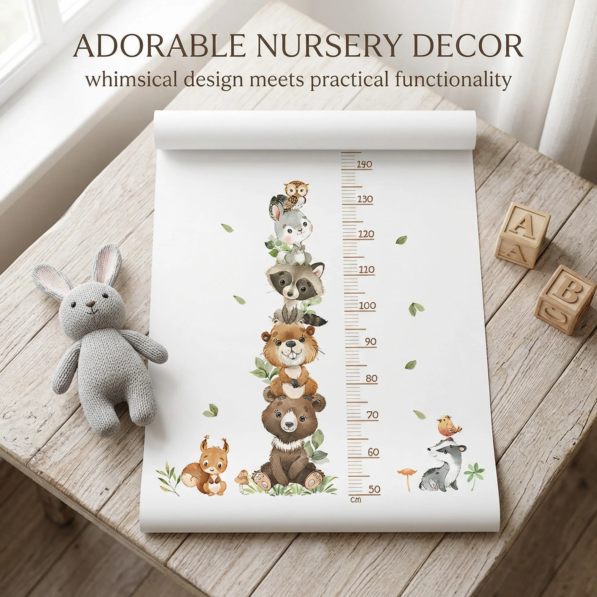Metro adesivo murale misura altezza bambini 50-150 cm decorazione camerette