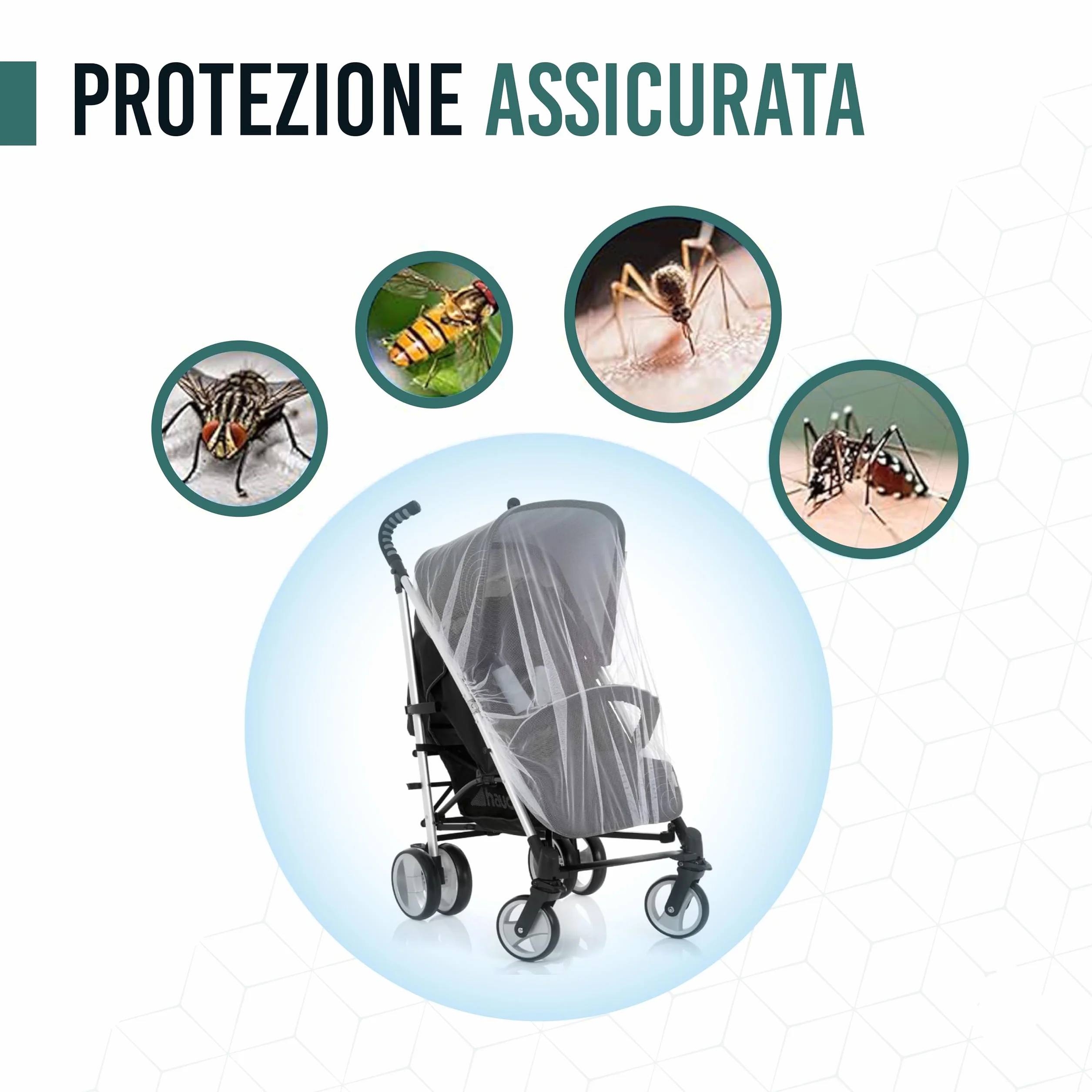 Zanzariera Passeggino Universale Bambini Protezione da Zanzare Insetti Lavabile