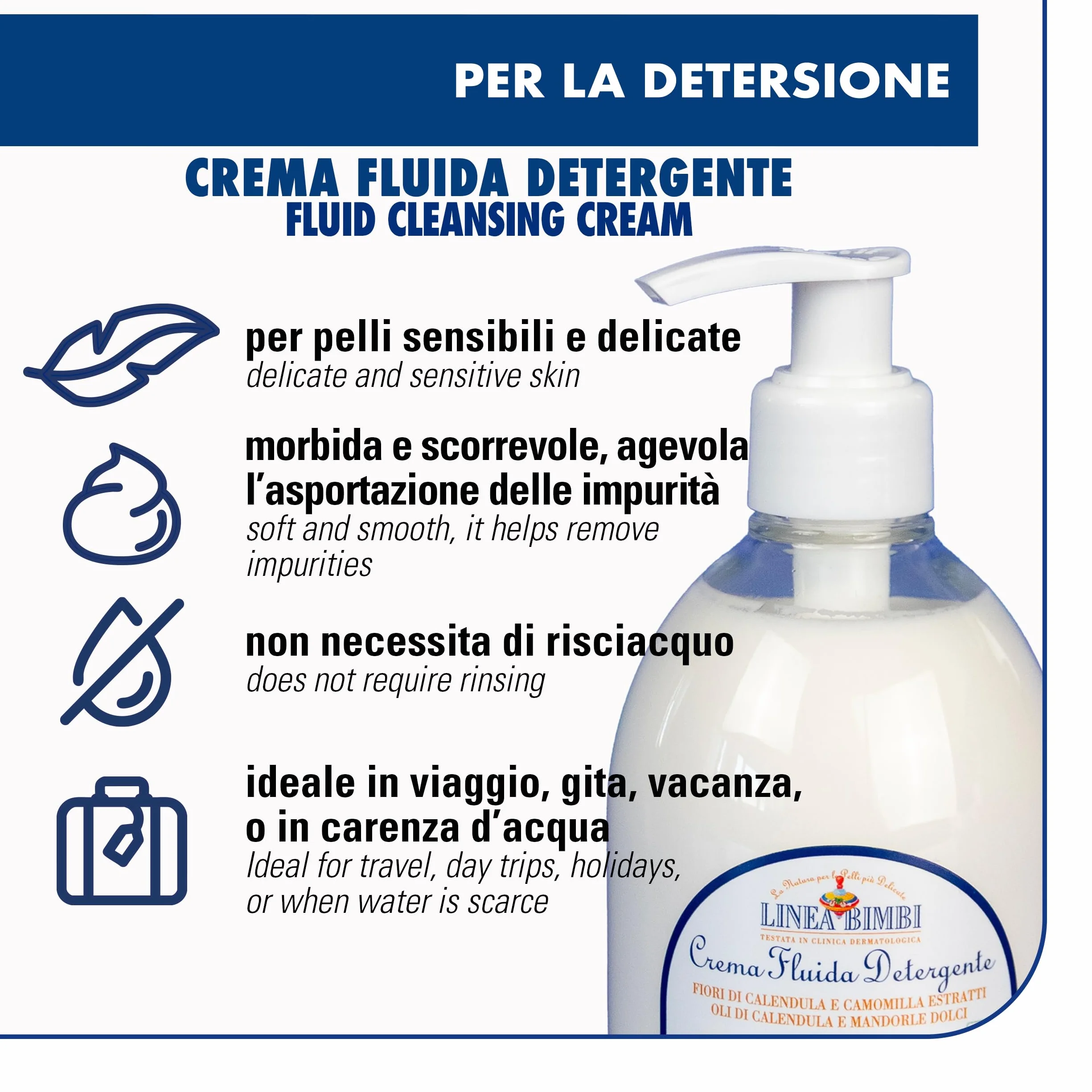 Helan Linea Bimbi Crema Corpo Idratante Neonato Bambino Detergente Camomilla Olio di Mandorle Dolci Calendula 240ml