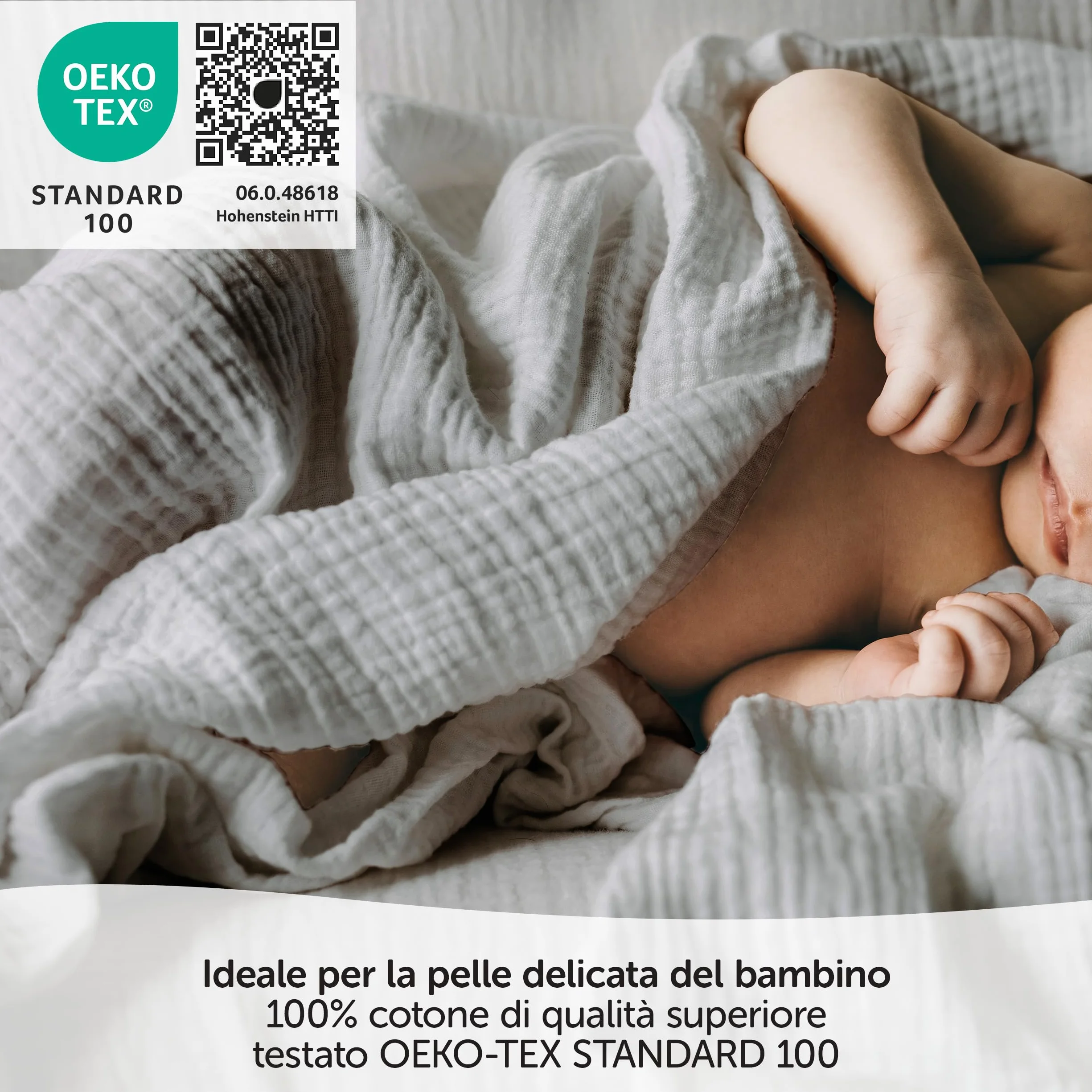 Teli Mussola Neonato 70x70 cm 4 Pezzi Oeko-Tex Standard 100 Stelle Grigio