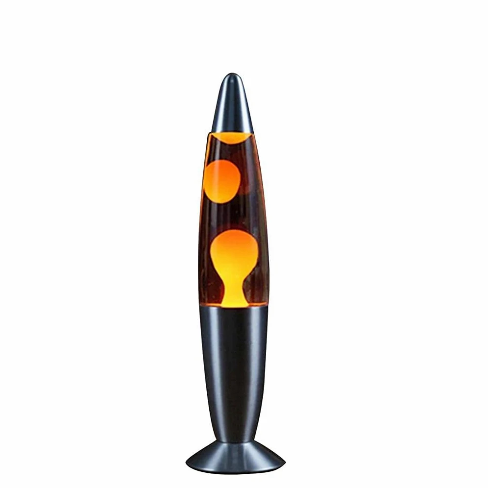TIANTIAN Lampada in cera lavica lampada vulcanica decorativa da scrivania con base in argento per camera da letto soggiorno decorazione della casa giallo