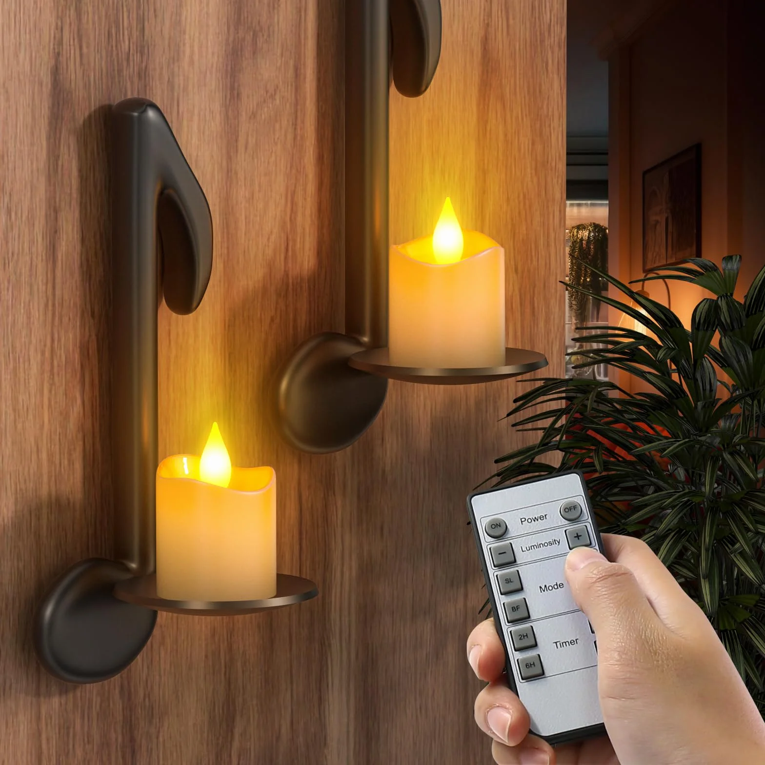 SoulBay Candele ricaricabili, 12 candele a LED senza fiamma, con telecomando e timer, candele elettriche tremolanti con base di ricarica per casa, stanza, tavolo, decorazione di Halloween