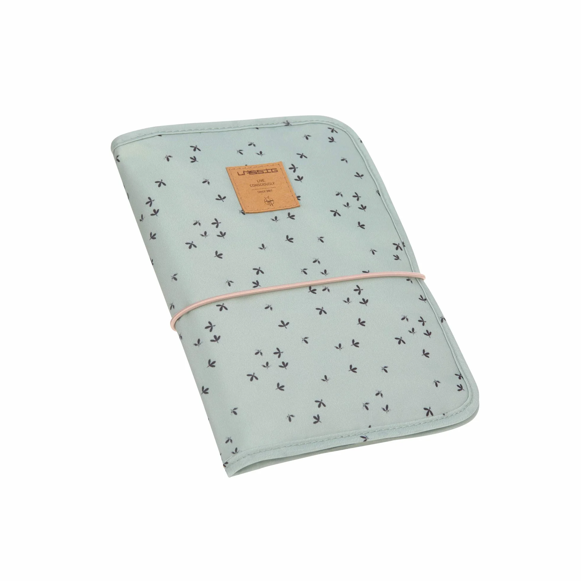 LÄSSIG Borsa per pannolini con fasciatoio e scomparto salviette Cambiare Pouch Floral Mint