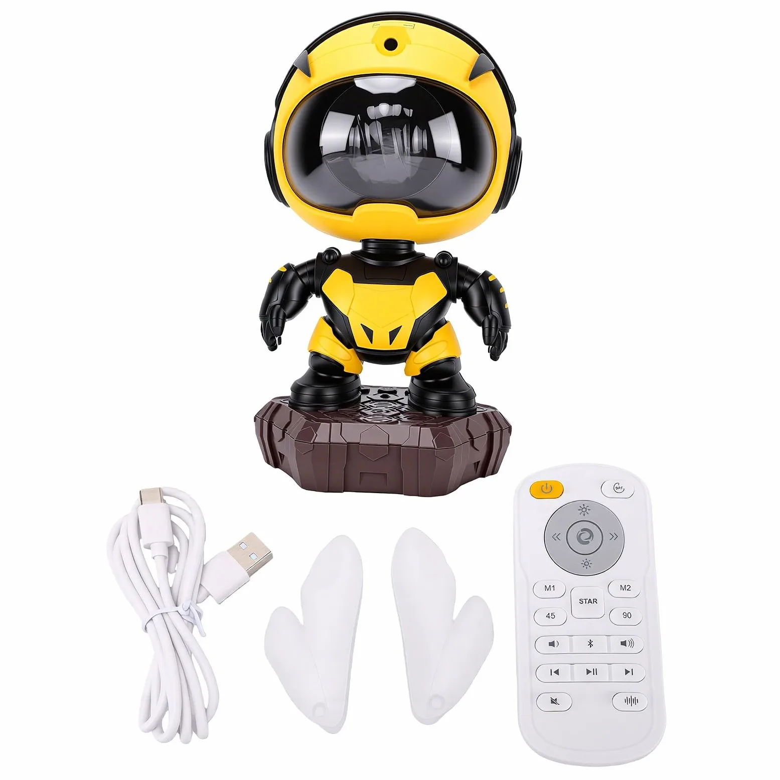 Proiettore Stellare Luce Notturna LED Multicolore Regolabile Design Ape Guerriero per la Camera dei Bambini e Relax 167 X 107 X 209 Mm