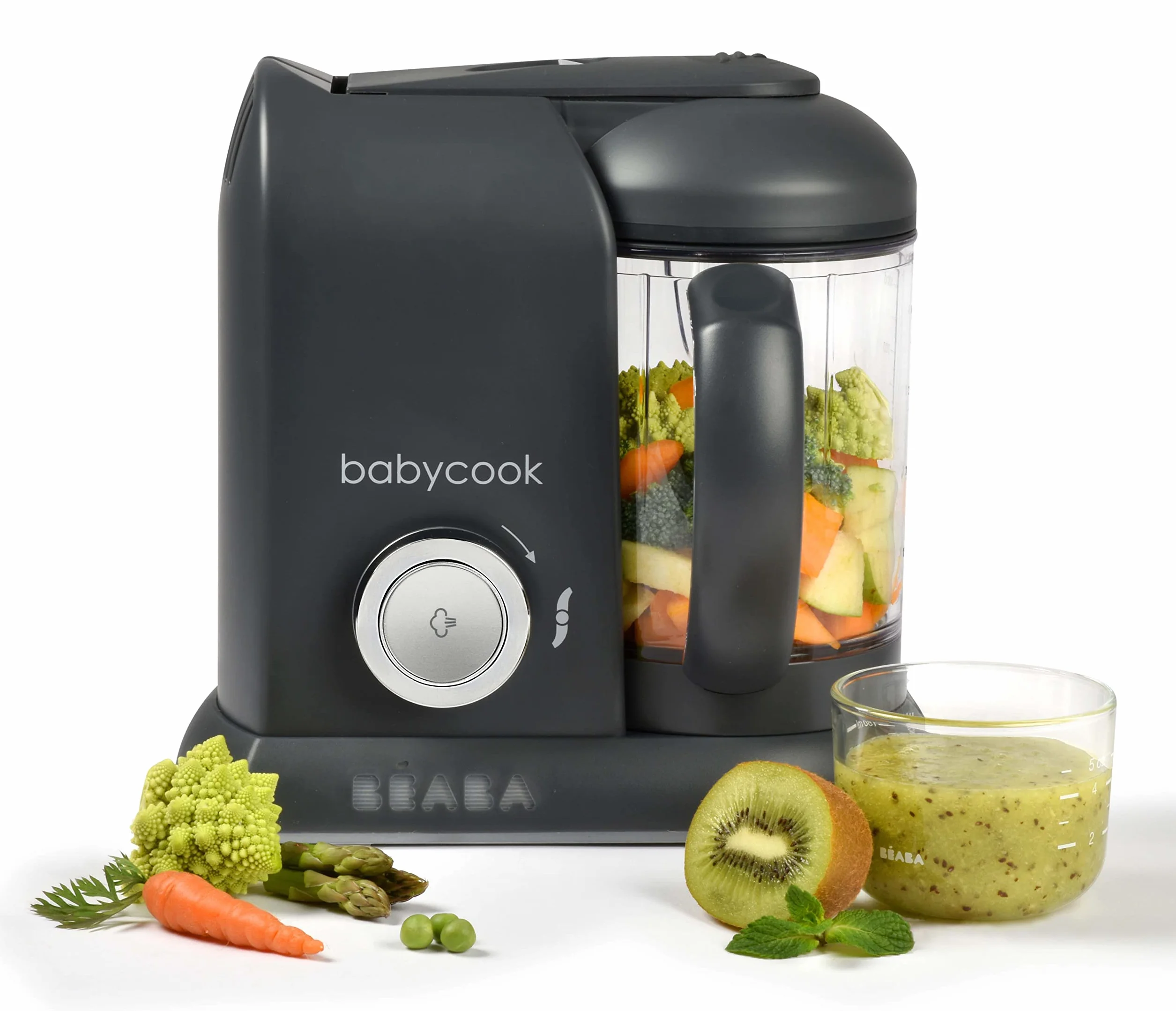 BÉABA Babycook Solo Robot do Pary 4 w 1 Mixer Cottura dla Niemowląt i Dzieci Ciemnoszary