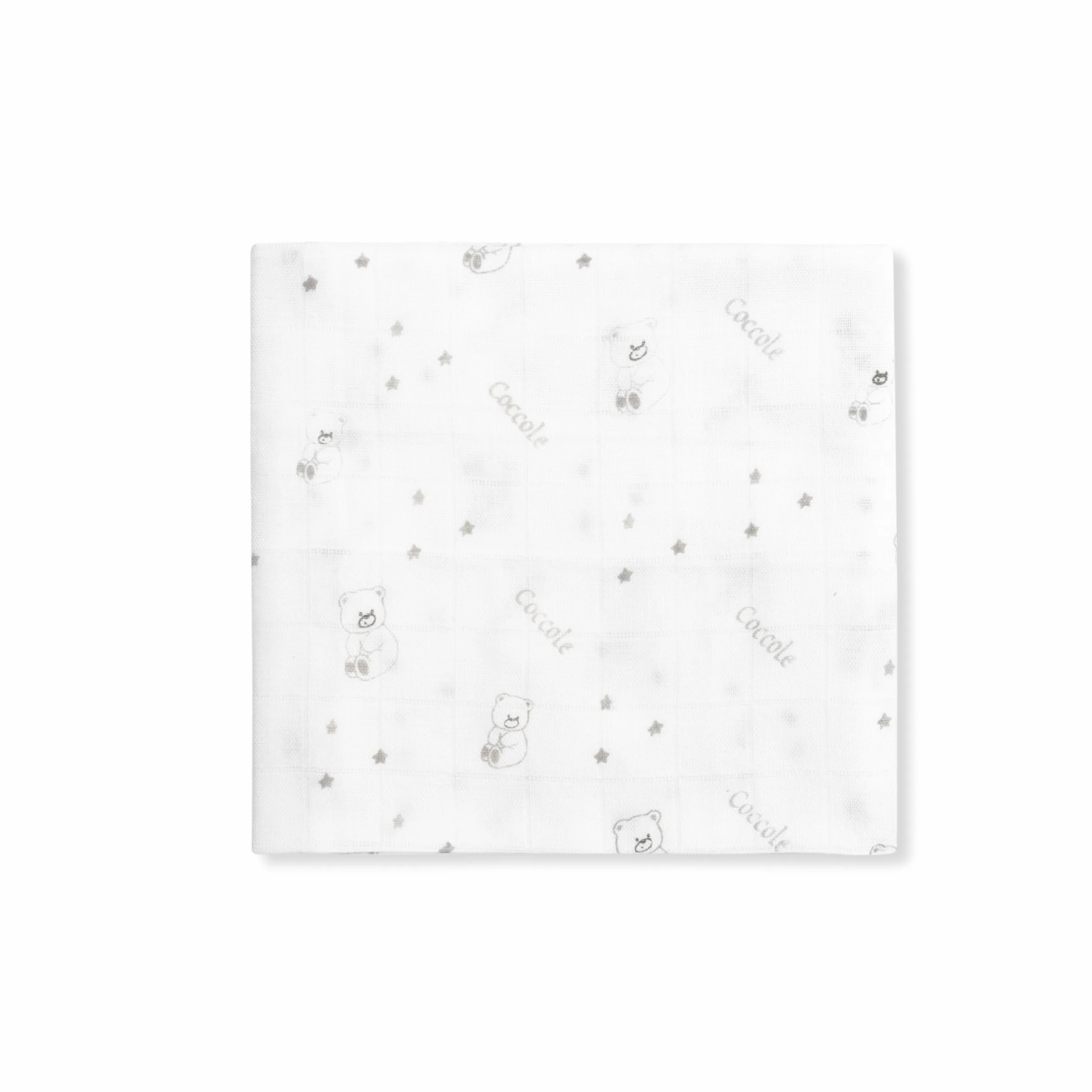 INTERBABY Set di 3 Mussole di Bambù BEAR grigio per neonati 55x70 cm