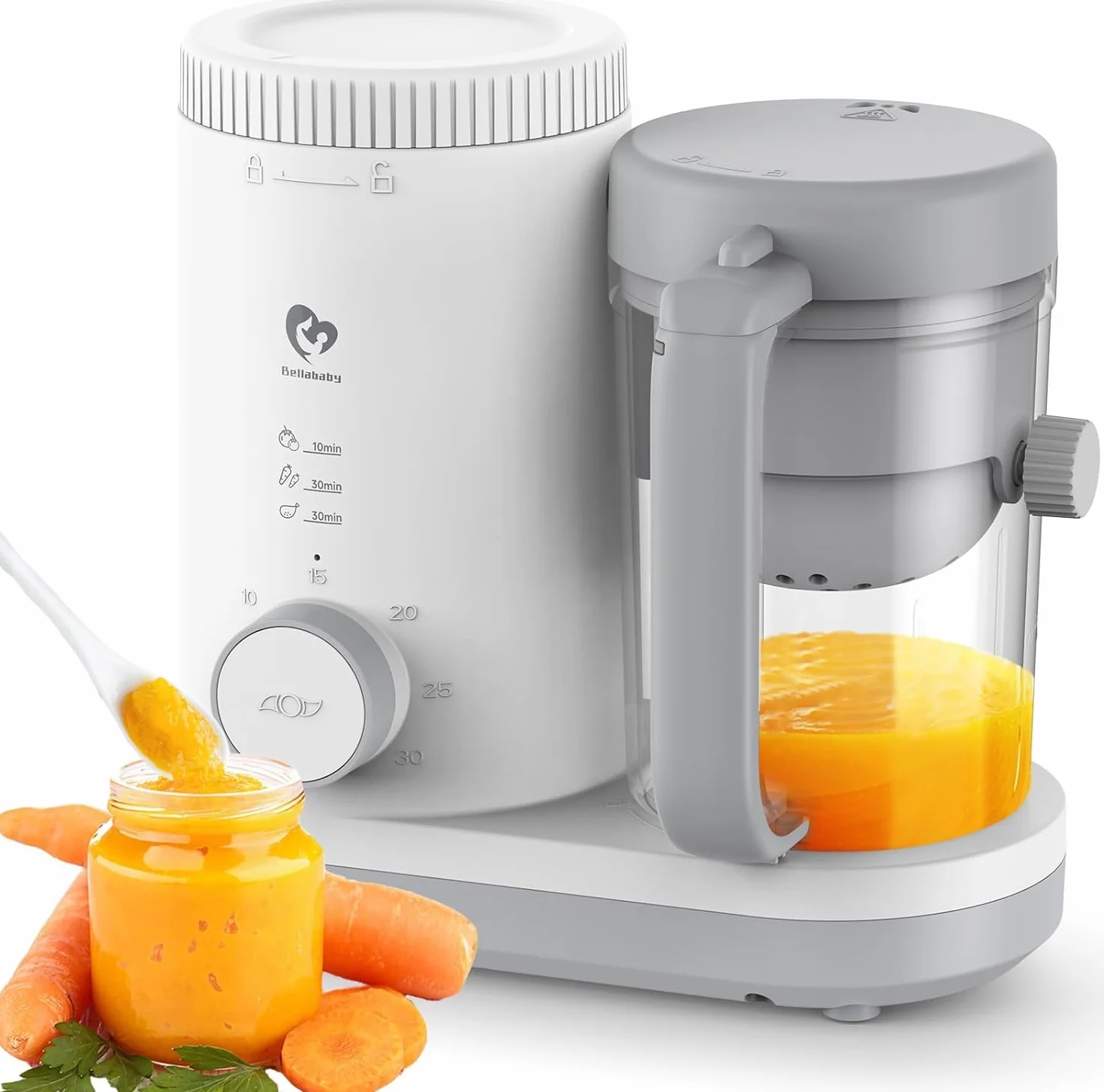 Cuocipappa Mixer Multifunzione Omogeneizzatore per Neonati con Cestello Vapore Reversibile