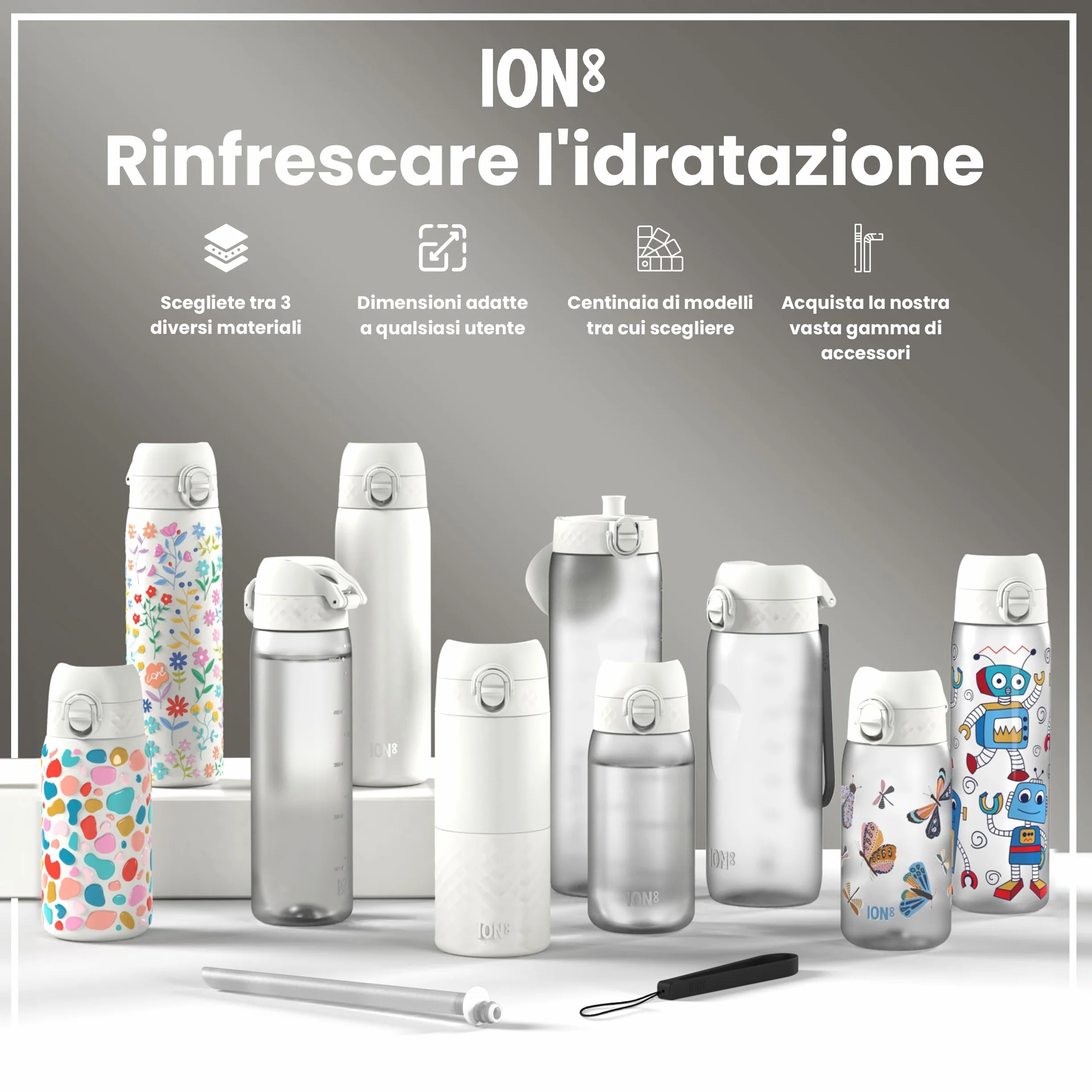 ION8 Borraccia per Bambini 350ml a Prova di Perdite Lavabile in Lavastoviglie Senza BPA