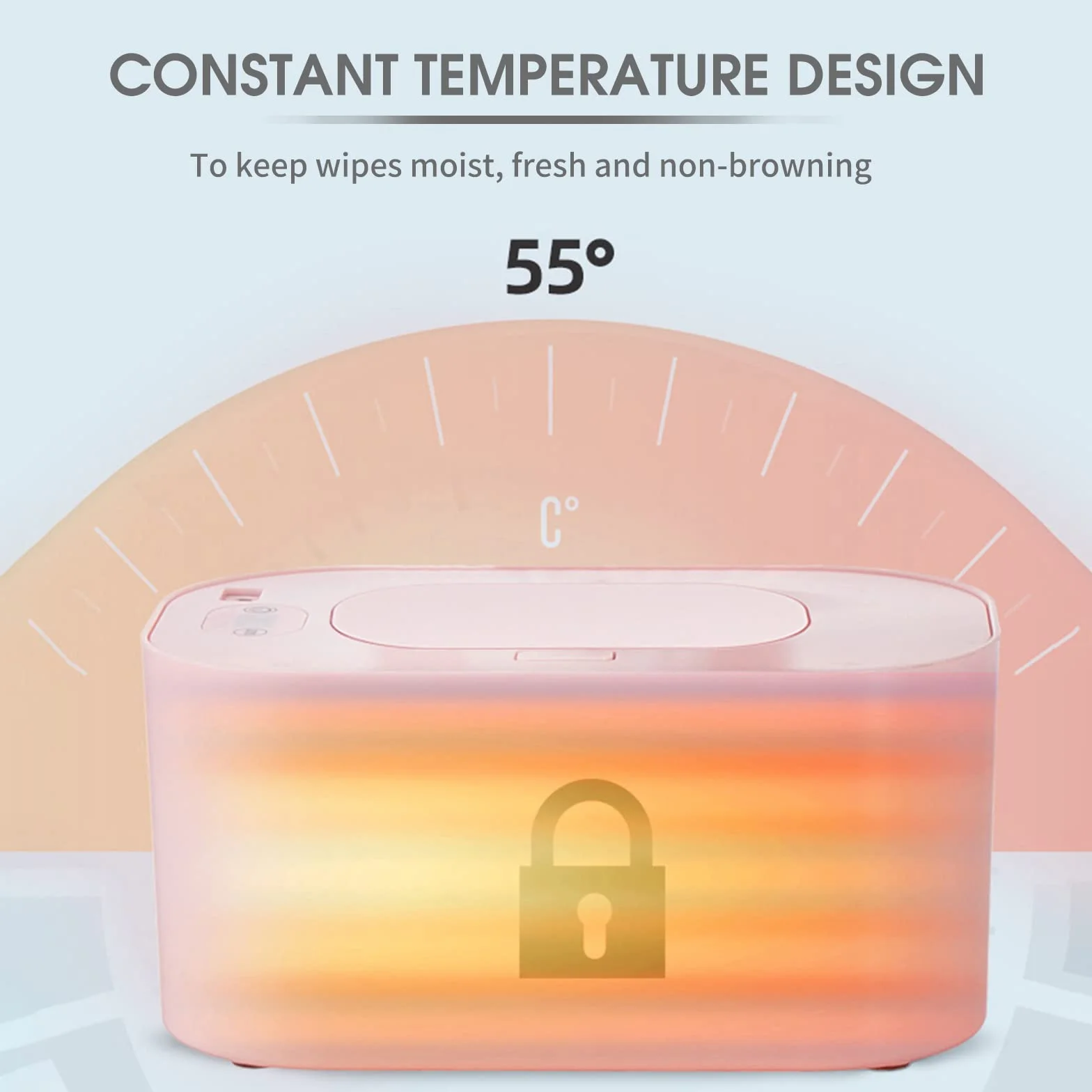 Riscaldatore USB per Salviettine Umidificate, 10 W, 3 Modalità di Temperatura, Portatile